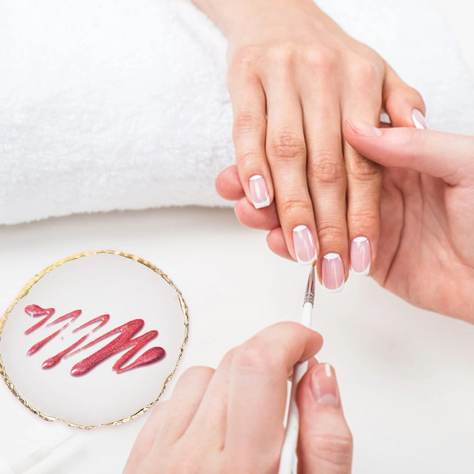 Ouligay Paleta do manicure z żywicy syntetycznej zestaw do malowania paznokci biała