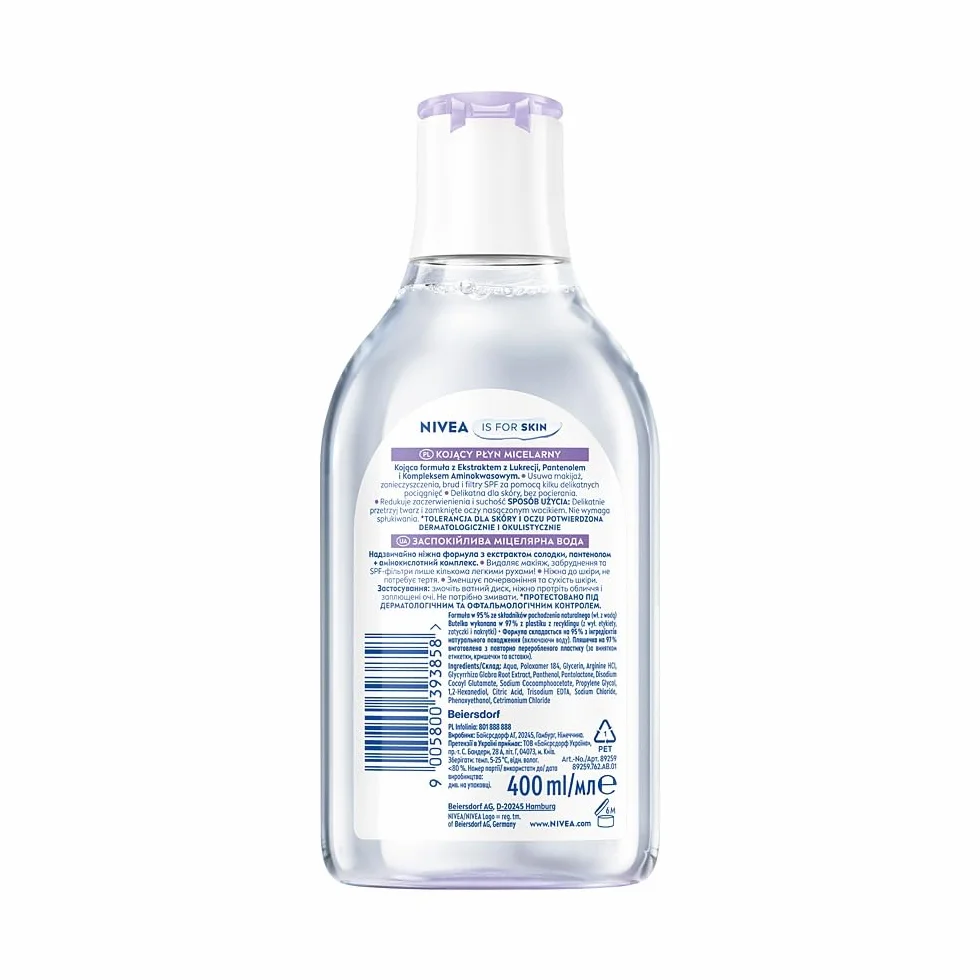 NIVEA Kojący płyn micelarny dla cery wrażliwej z Kompleksem Aminokwasowym i Dekspantenolem 400 ml