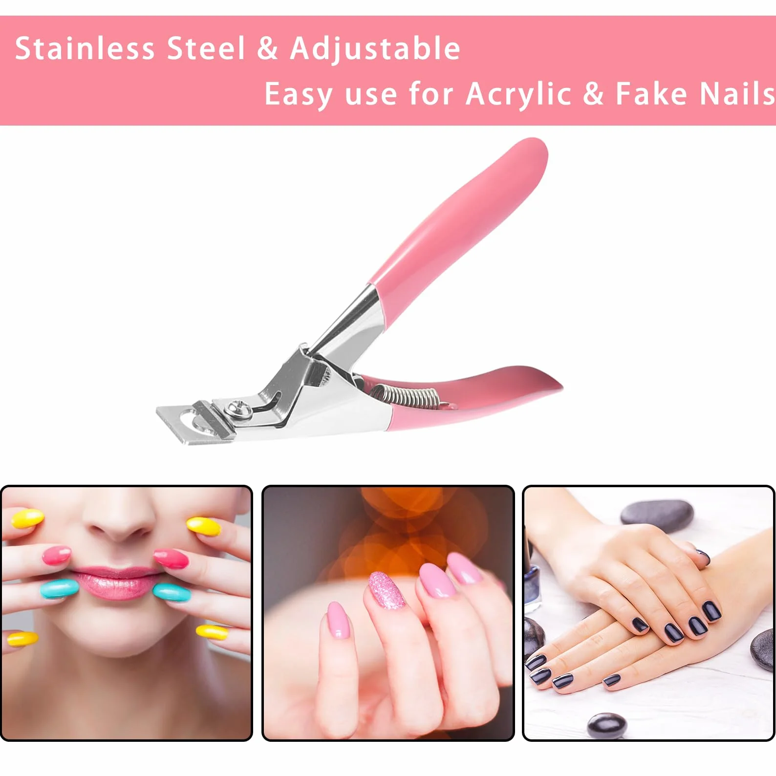 Obcinacz do paznokci ze stali nierdzewnej, do manicure i skracania tipsów
