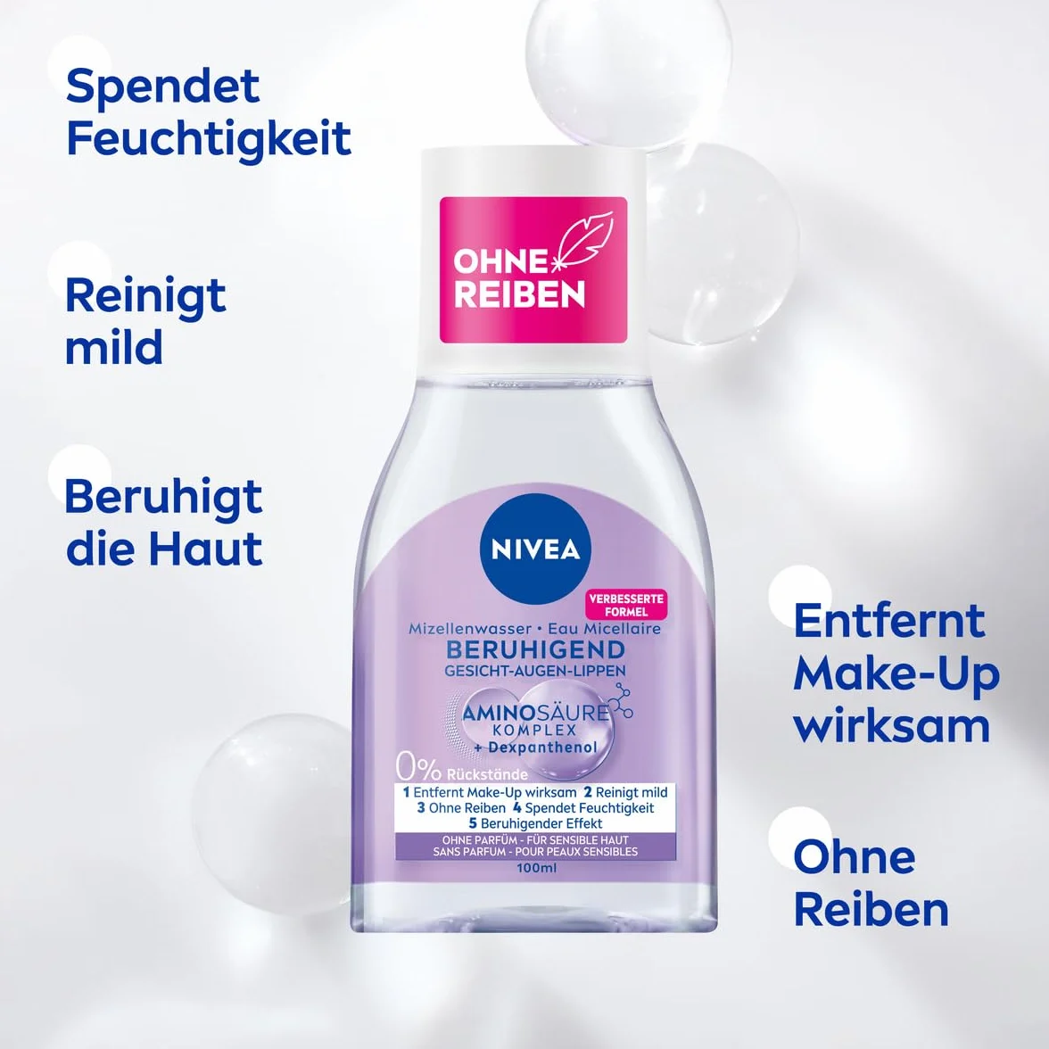 NIVEA Uspokajająca woda micelarna do skóry wrażliwej z dekspantenolem 100 ml
