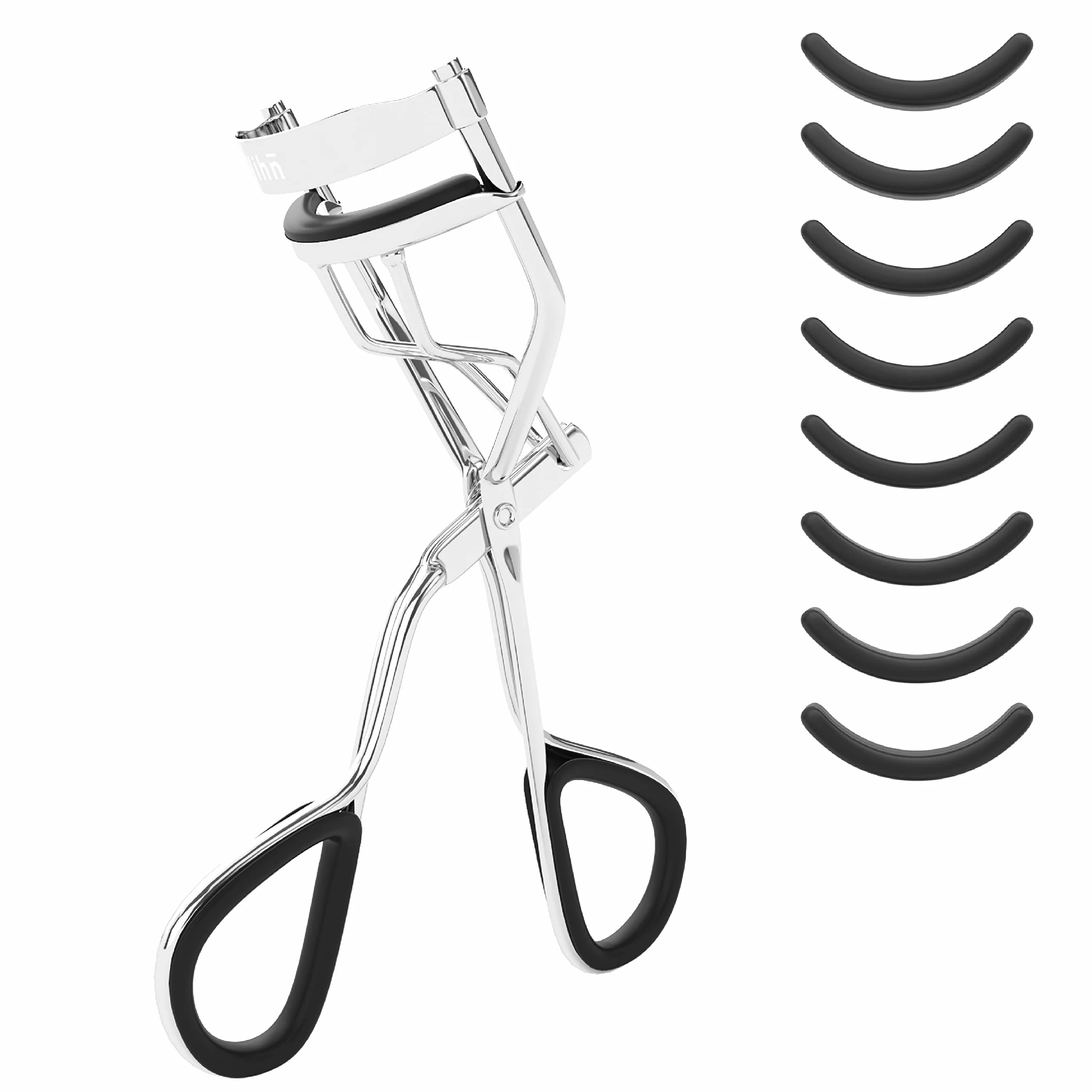 Ekskluzywne zalotki do rzęs, eyelash Curler w zestawie 8 dodatkowych gumowych podkładek – narzędzie do makijażu idealnie wygiętych rzęs z wysokiej jakości stali węglowej (srebrne)