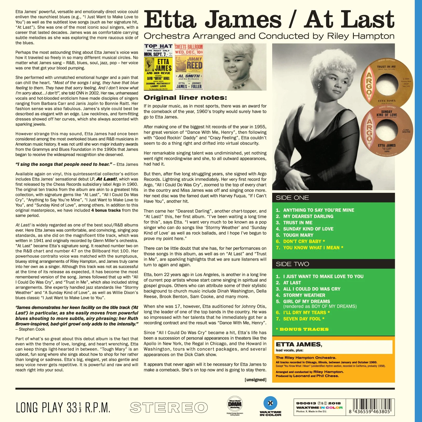 At Last! Limited Edt. Blue Vinyl