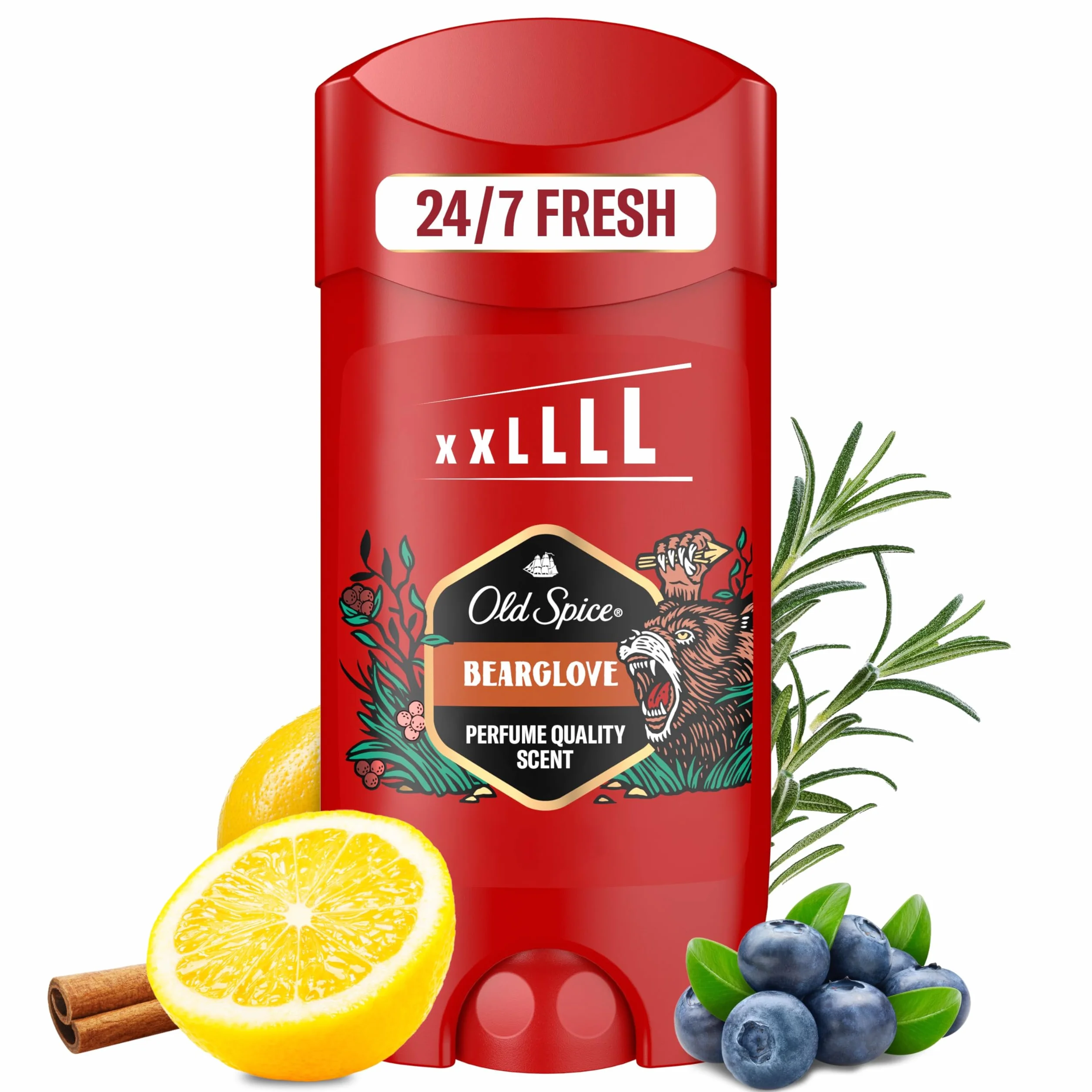 Old Spice Bearglove Dezodorant w sztyfcie dla mężczyzn 85ml, świeżość 24/7 przy codziennym stosowaniu, niewidoczny na czarno-białych ubraniach