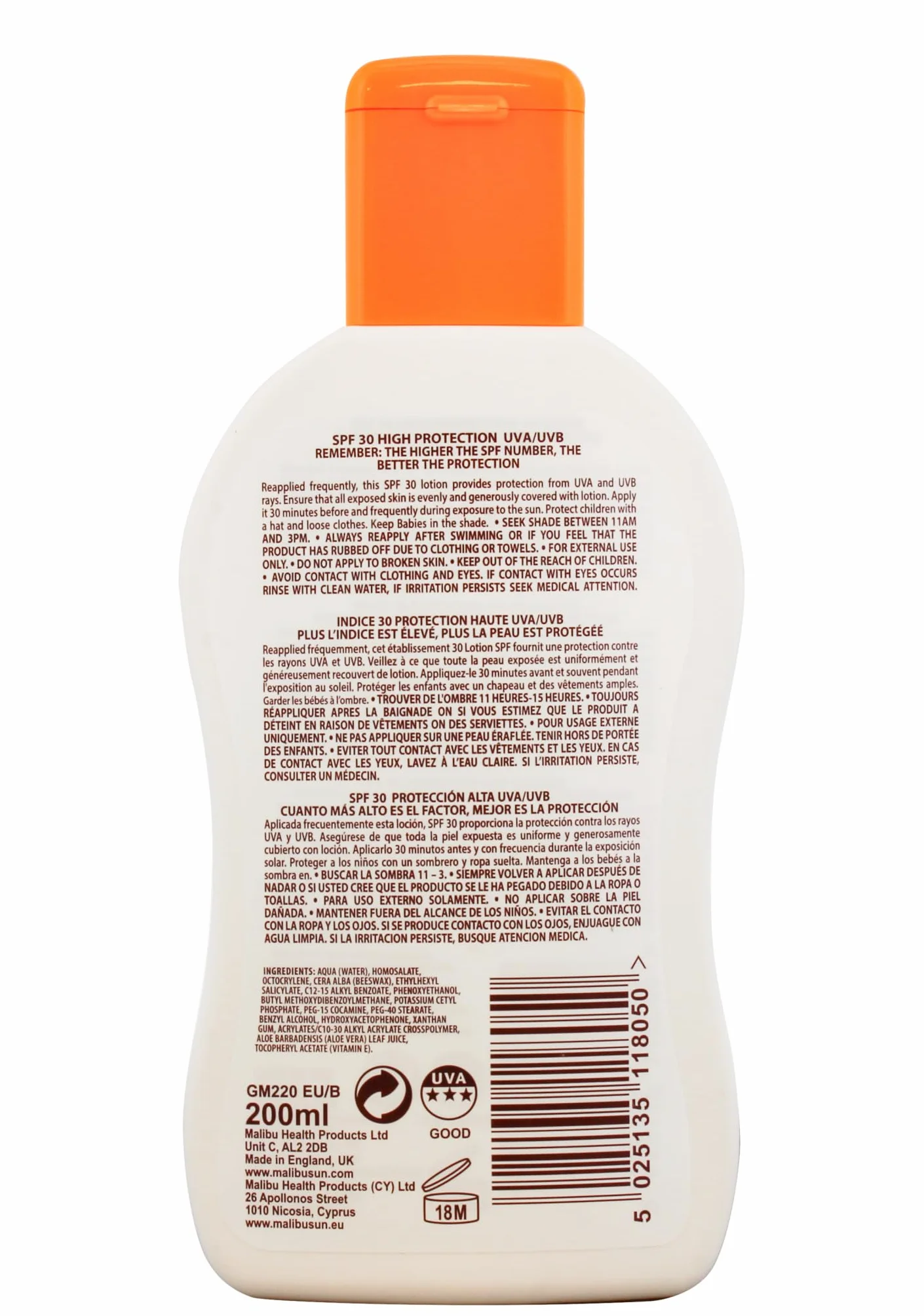 Malibu Zonnebrand Lotion SPF 30 200 ml