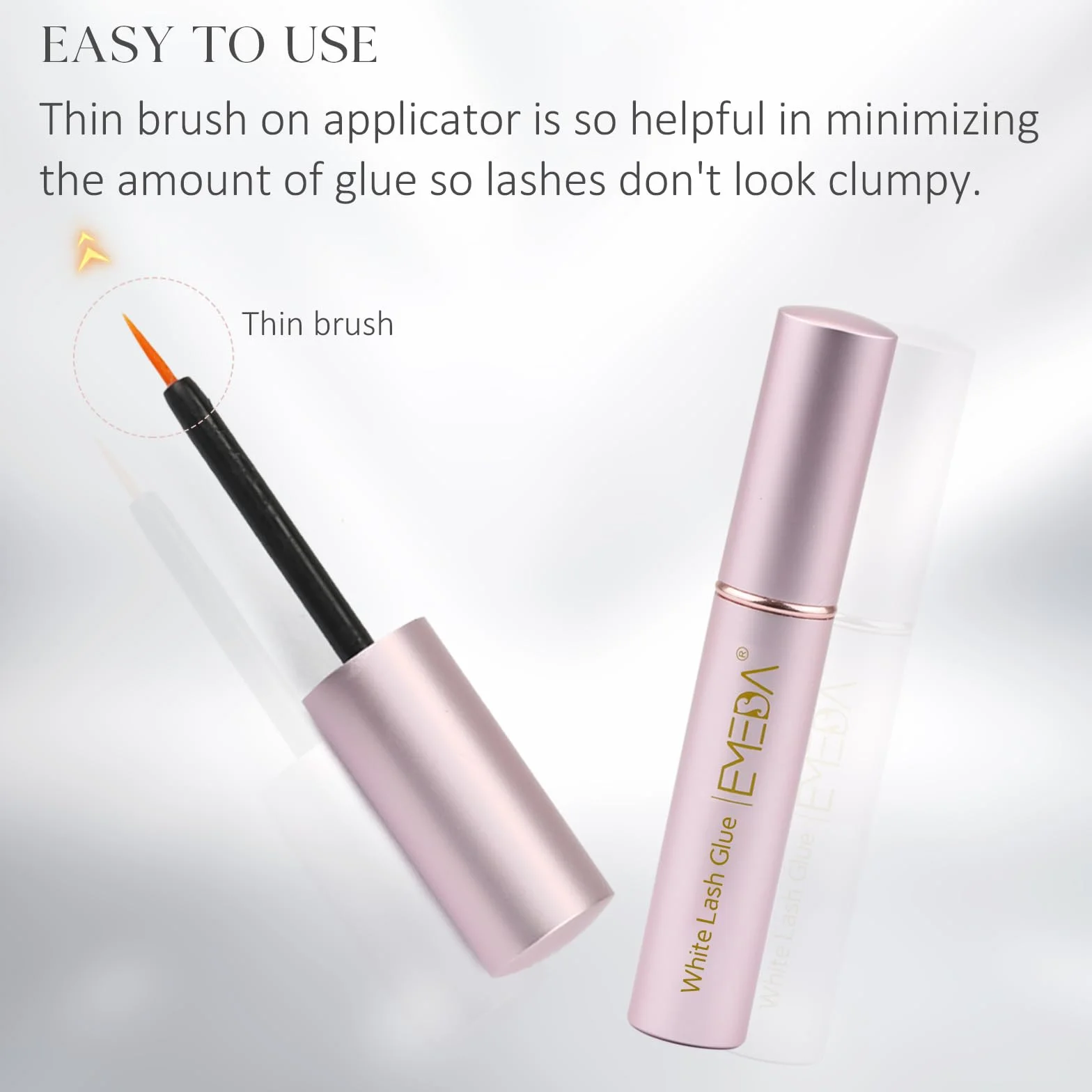 EMEDA Klej do Sztucznych Rzęs Super Strong Hold - Bez Lateksu, Wodoodporny, w Pasku, White Lashes, do Wrażliwych Oczu - 5ml 0.17oz