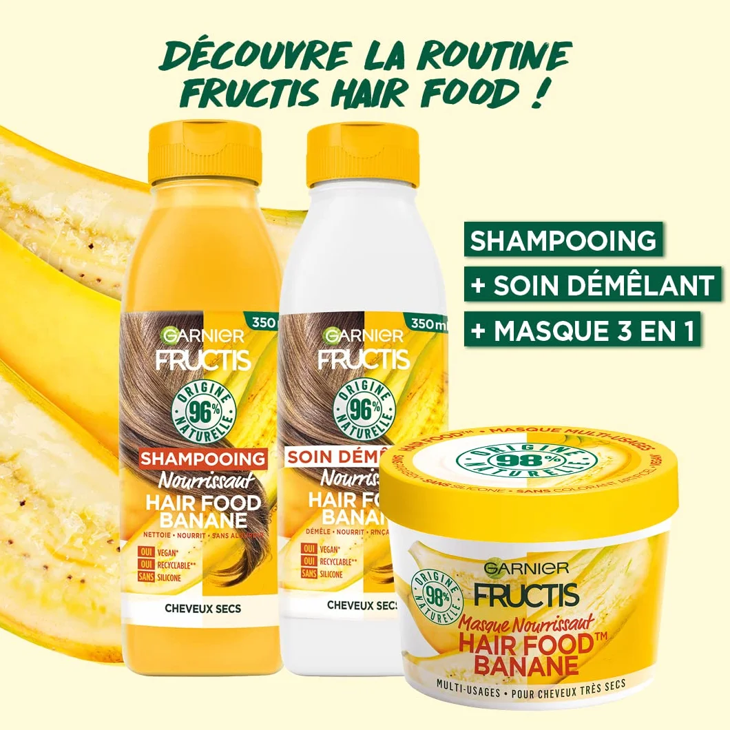 Garnier Fructis Hair Food Démêlant Nourrissant à Banane Pour Cheveux Secs 350 ml