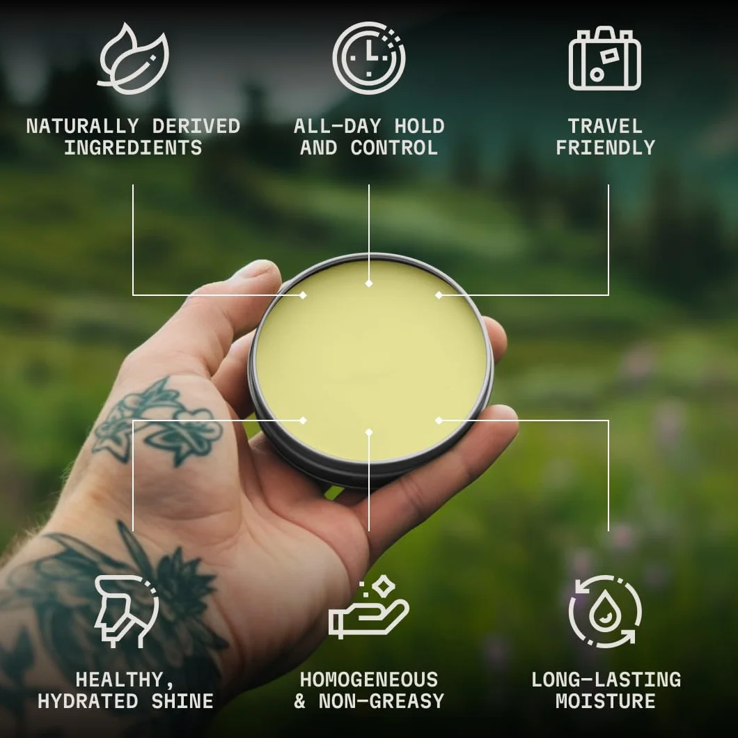 Striking Viking Balsam do brody z drzewa sandałowego-wzmacnia i zmiękcza brodę i wąsy - w 100% naturalna odżywka do brody z organicznym masłem shea, olejkiem z drzewa herbacianego, arganowymi i jojoba