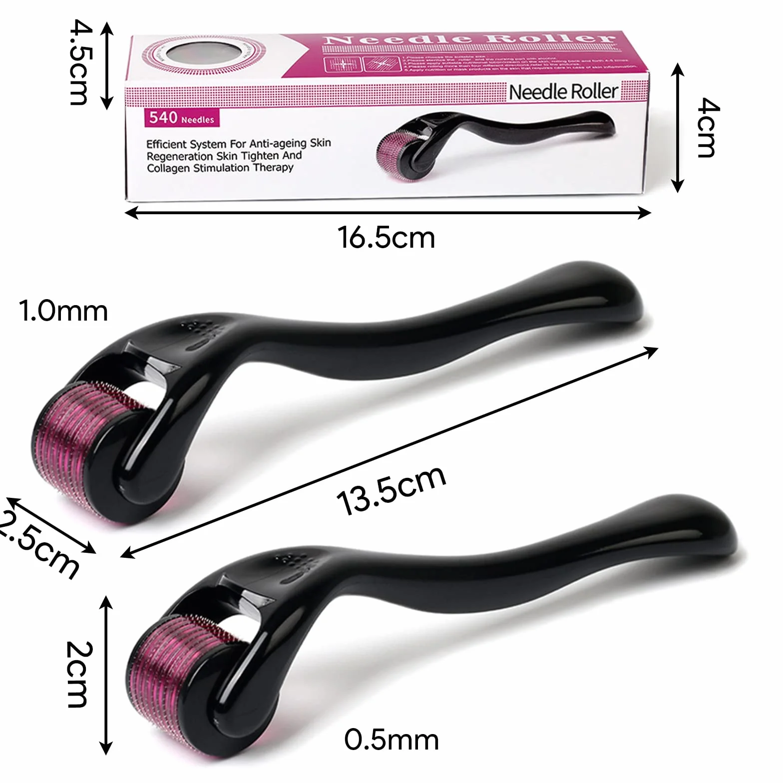 Derma Roller 1mm Tytanowe Mikroigły 0.5mm Mikroigły Uroda Twarzy Rolka