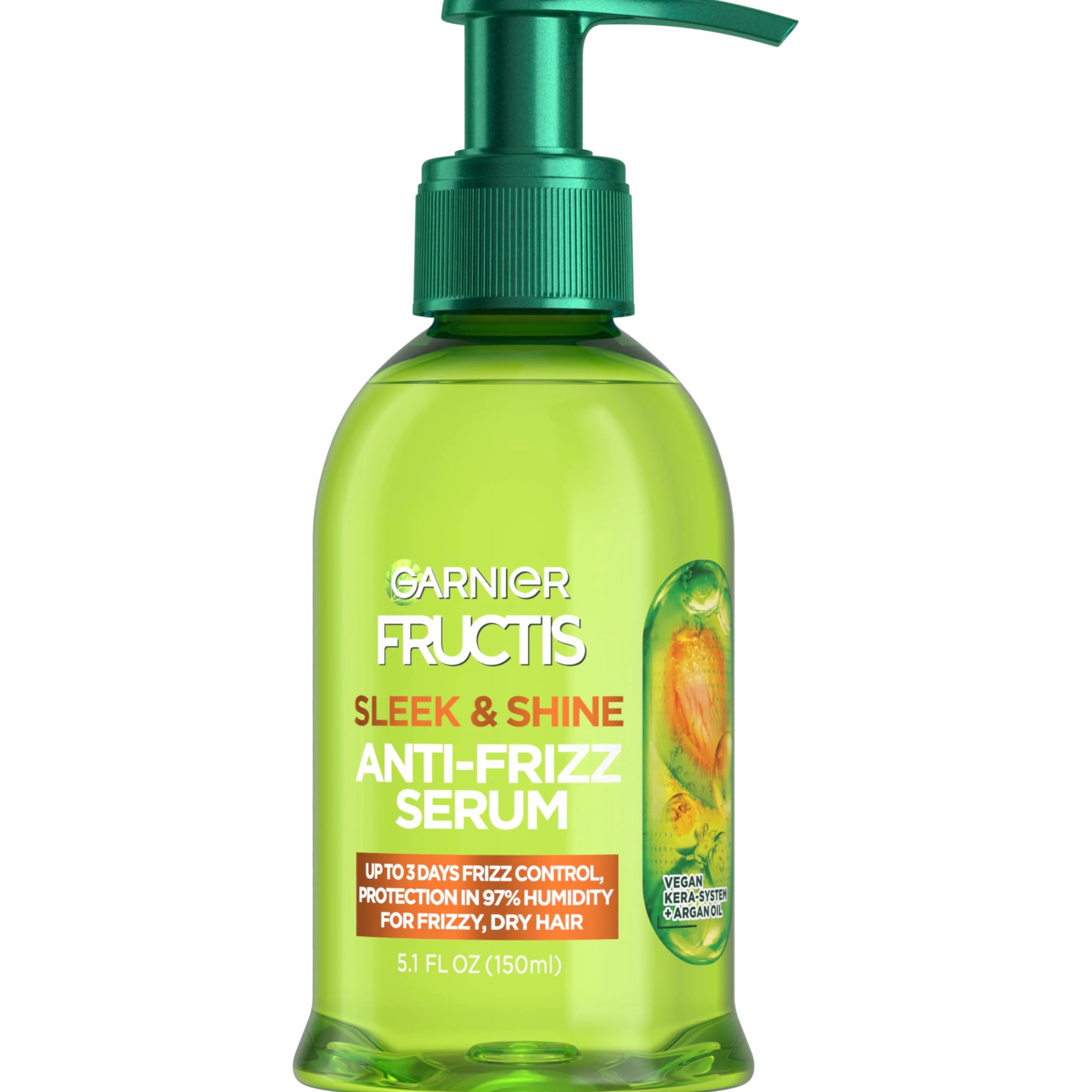 Garnier Pielęgnacja włosów Fructis Sleek & Shine Serum przeciw puszeniu się, 5,1 uncji płynu