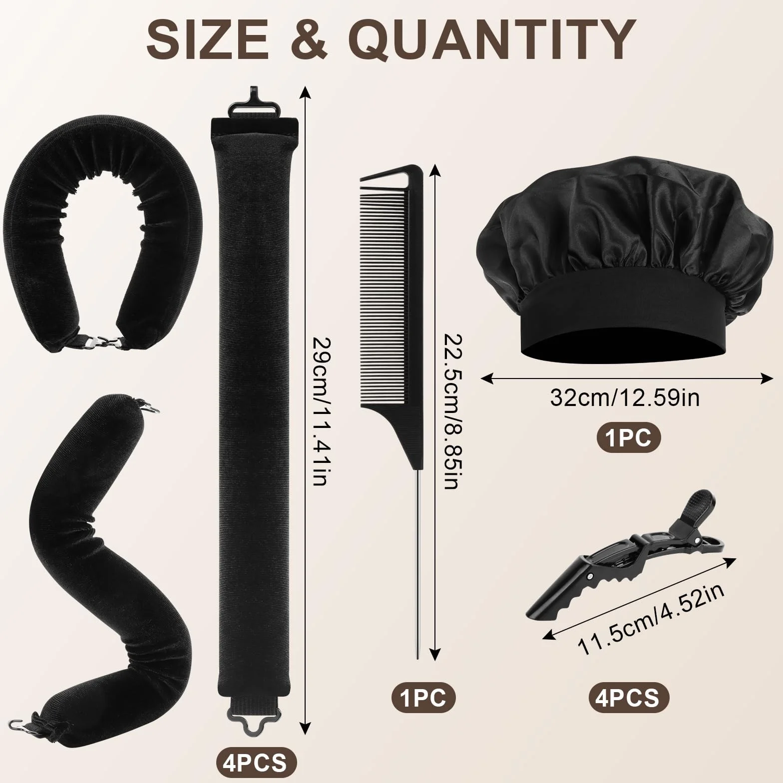 4 sztuki wałków do włosów na noc, "zrób to sam", heat less curls, gumowe loki, bez wysokiej temperatury, z haczykami, overnight blowout z nasadkami do włosów, do wszystkich rodzajów włosów