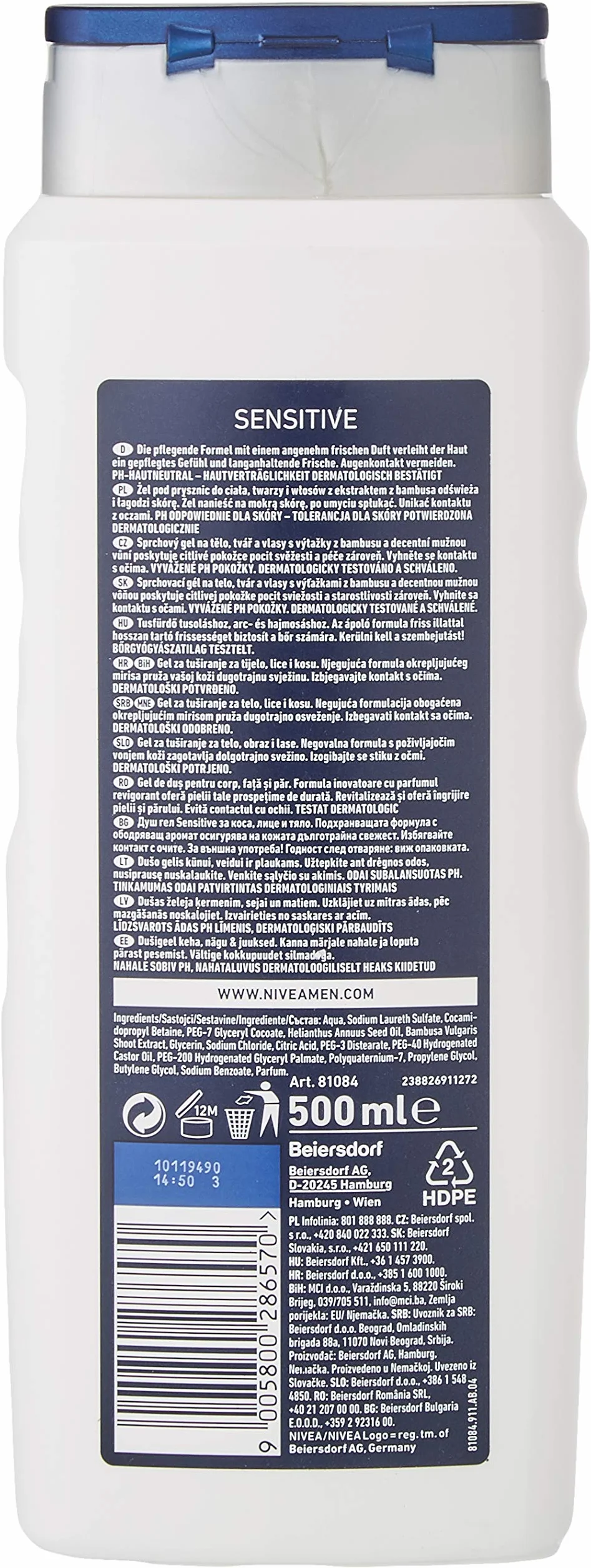 Nivea Men Sensitive Żel pod Prysznic - 500 ml