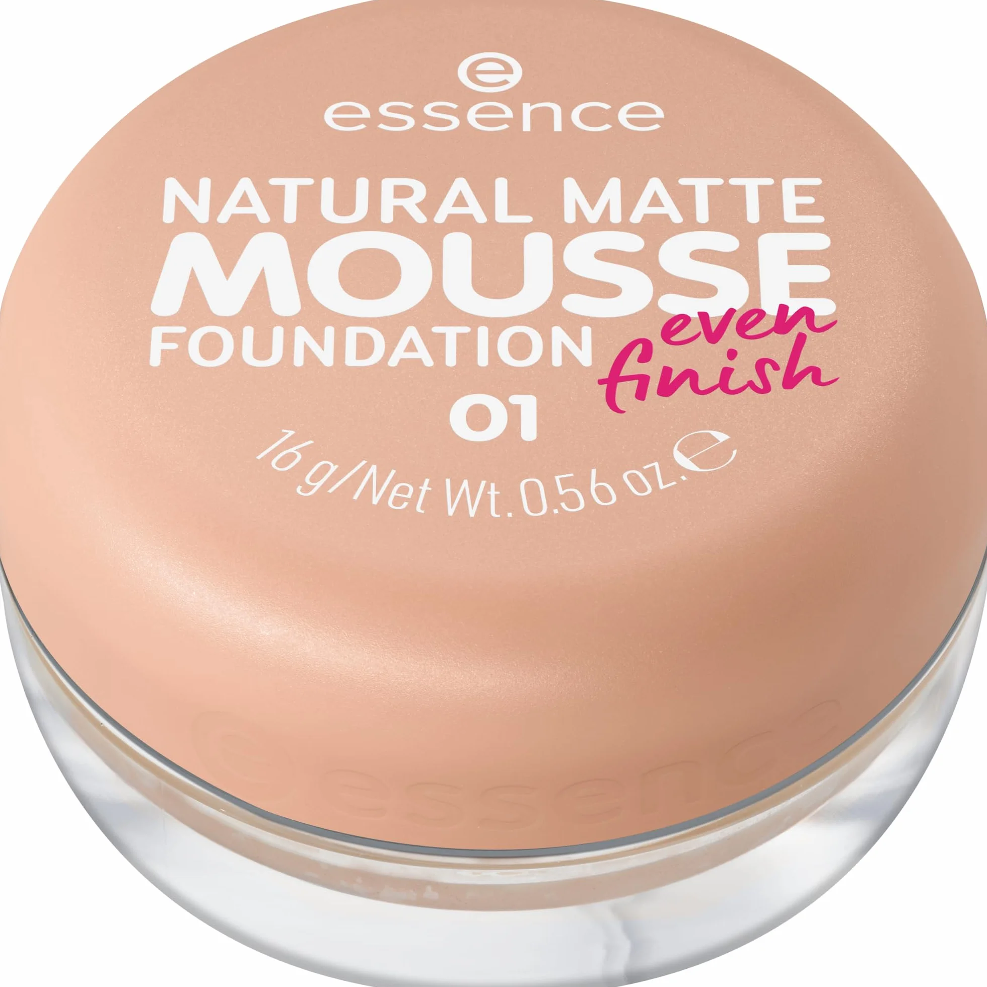 essence Podkład NATURAL MATTE MOUSSE, matujący, pokrycie, wyraźny wynik, matowy (16g)