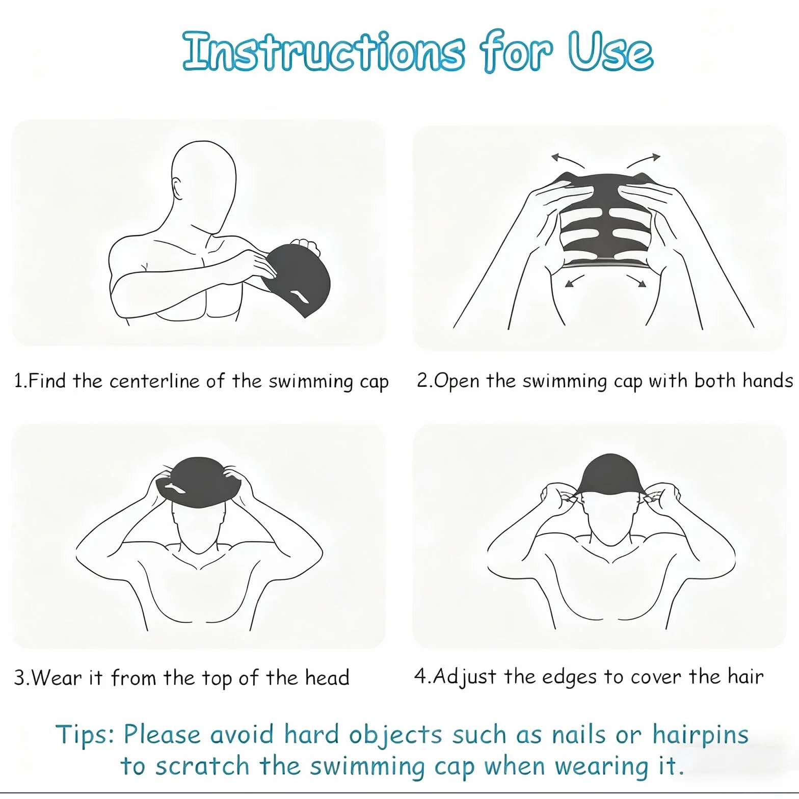 2 czepki kąpielowe z miękkiego silikonu, wodoodporne i elastyczne czepki kąpielowe dla kobiet i mężczyzn, wygodne, wielokrotnego użytku na basen, prysznic i na co dzień