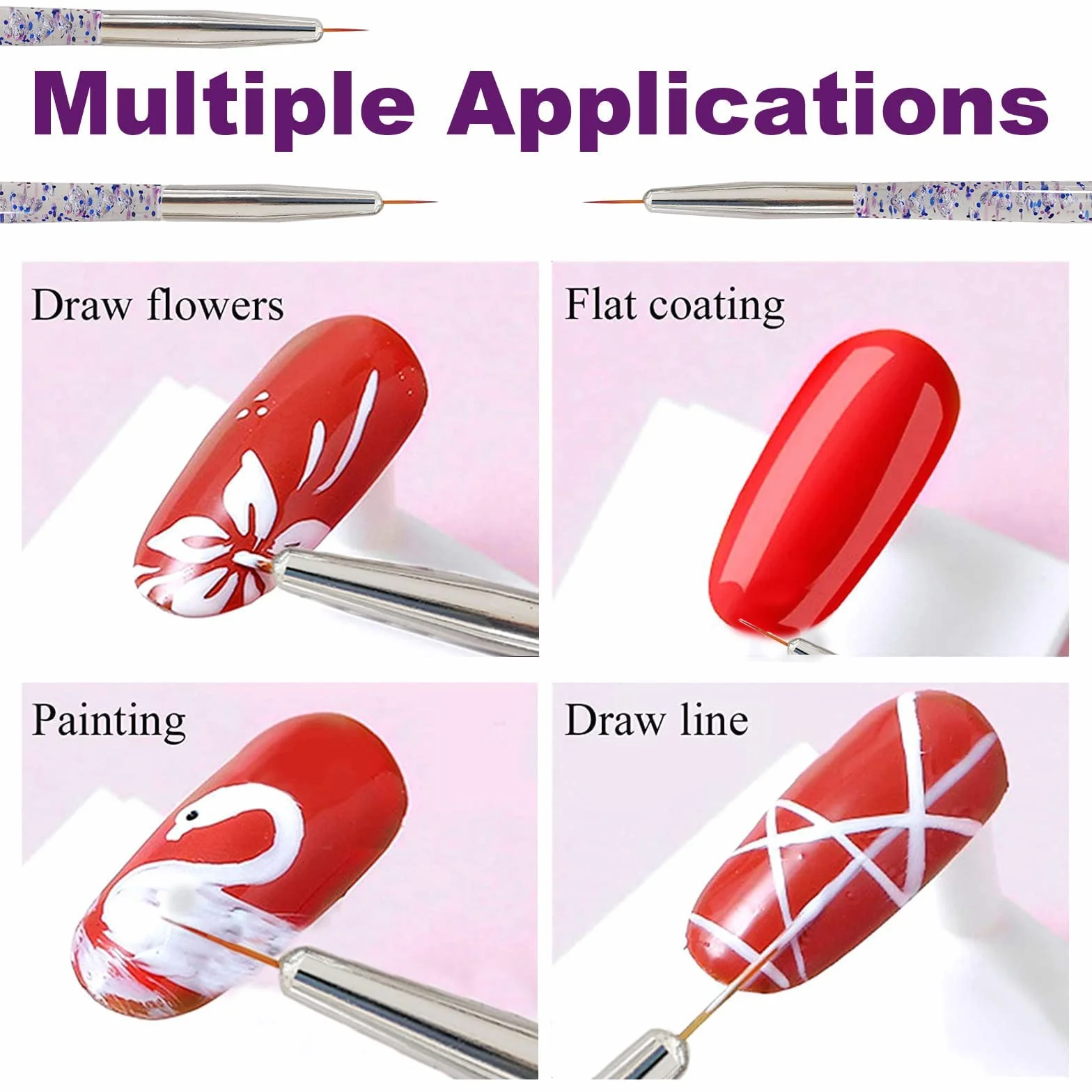 Zestaw stempli do zdobienia paznokci French Pointed Nail Stamp 3-częściowy