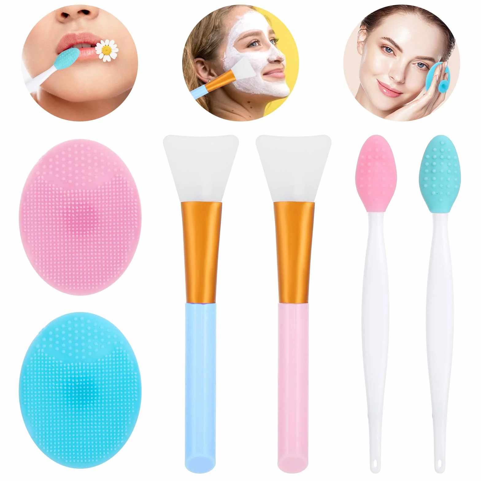 Qianyu Silikonowy peeling do twarzy złuszczający masażer do ust szczotka miękka podkładka do mycia twarzy ręczna maska na twarz szczotka peeling zaskórników narzędzie do pielęgnacji skóry dla kobiet
