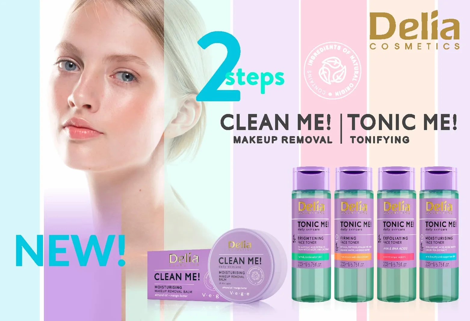Delia Cosmetics Clean Me – balsam do demakijażu twarzy i oczu – wszystkie rodzaje skóry – olejek migdałowy, masło kakaowe, masło mango – oczyszcza, nawilża – wegański kosmetyk – 40 g