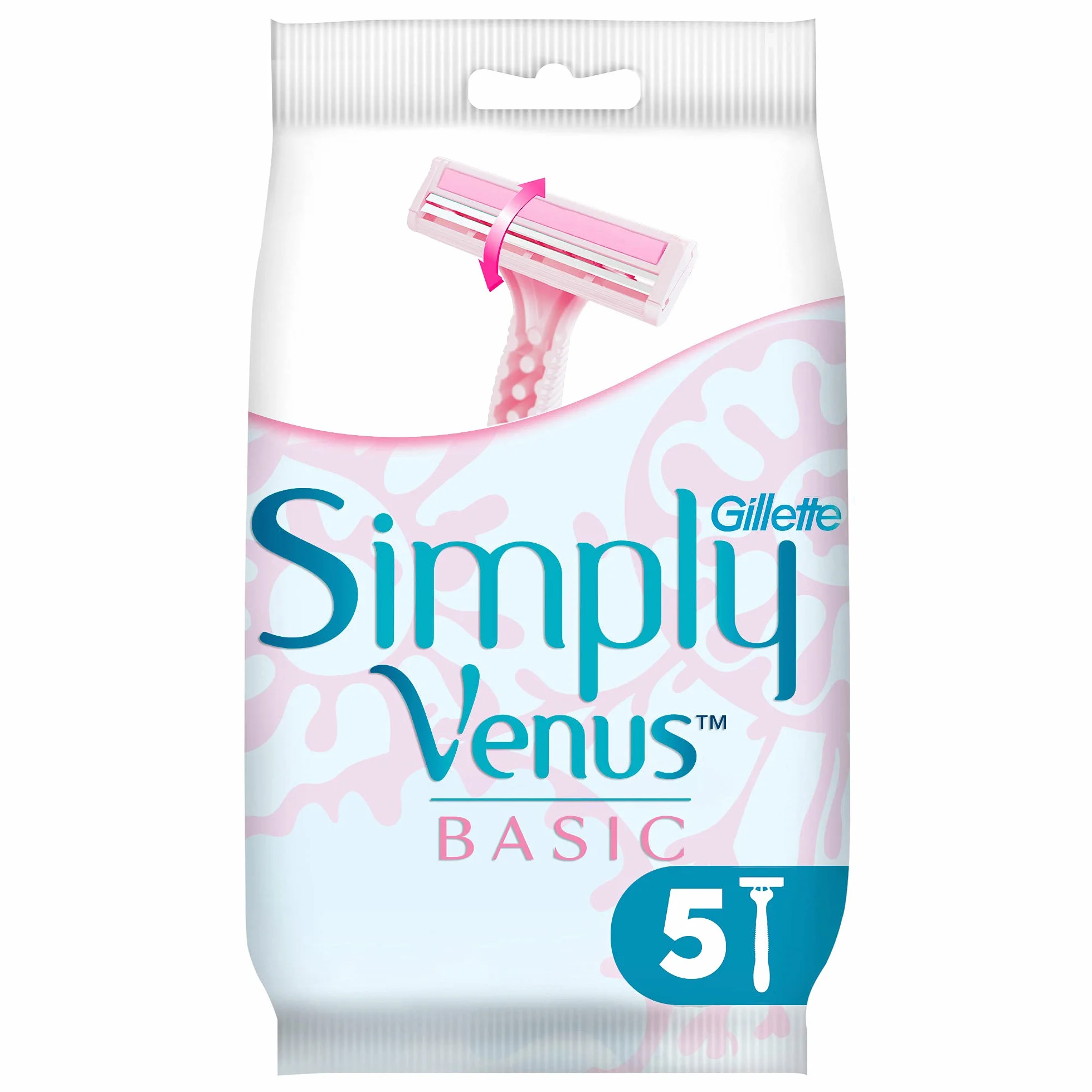 Gillette Simply Venus 2 Jednorazowe maszynki do golenia dla kobiet, 5szt.