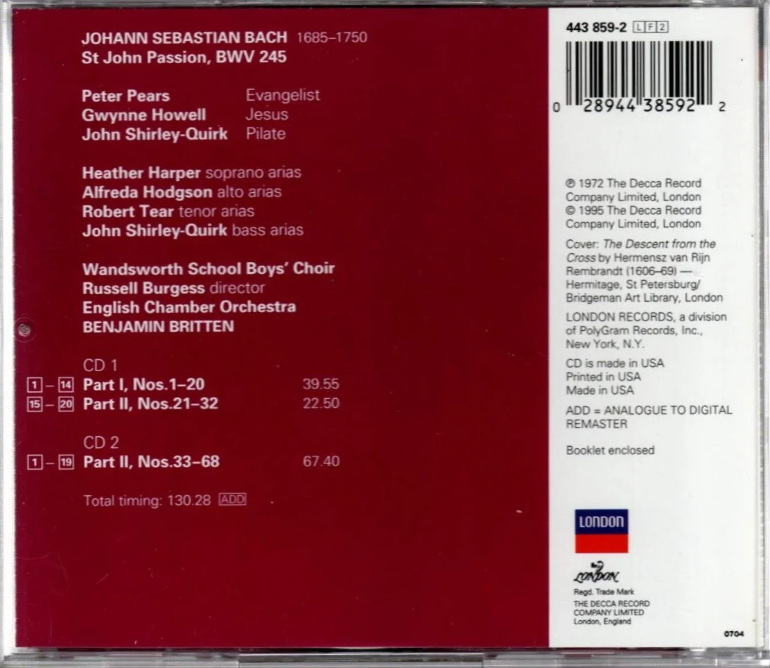 Bach St John Passion