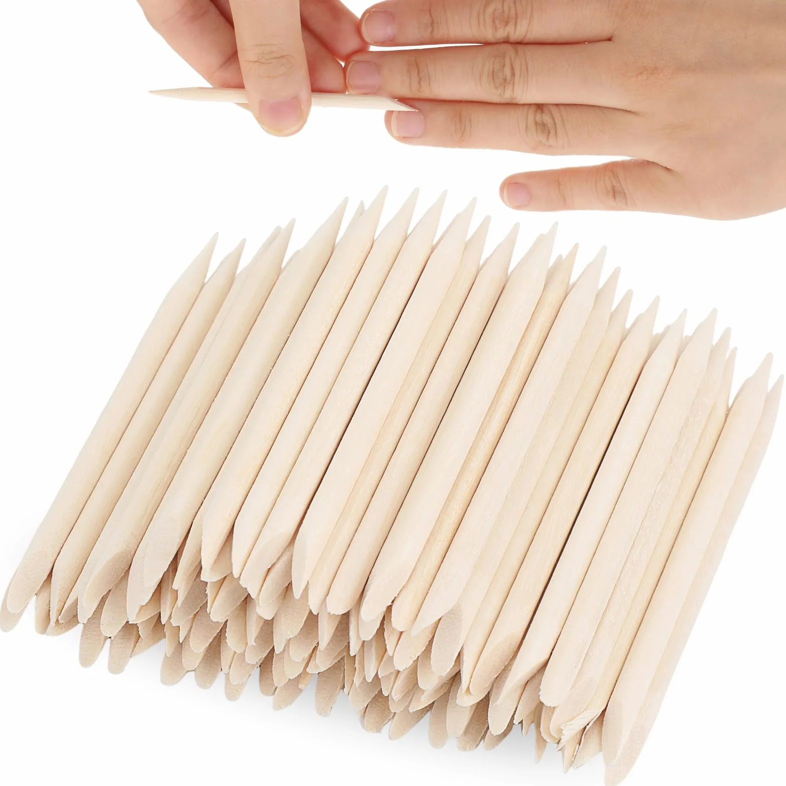 cobee 200 szt. pomarańczowych patyczków do paznokci, 7,6 cm, wielofunkcyjne, do skórek, szlifowania, manicure, pedicure, narzędzie do manicure i pedicure