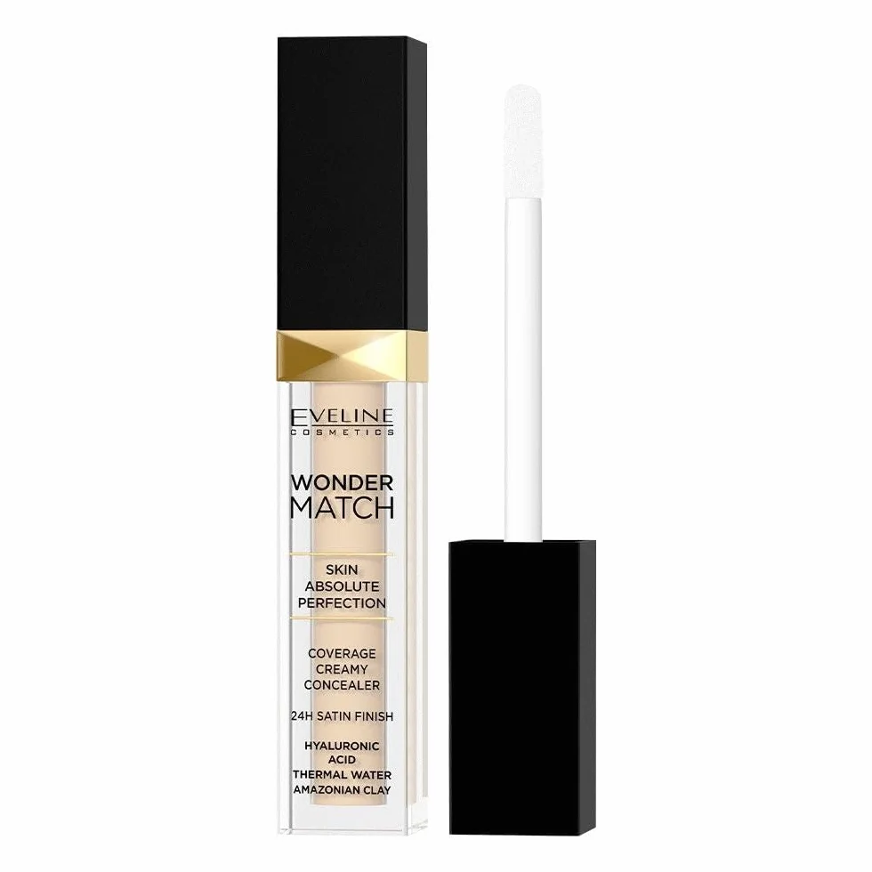 Eveline Cosmetics Wonder Match płynny korektor No 01 Light z kwasem hialuronowym