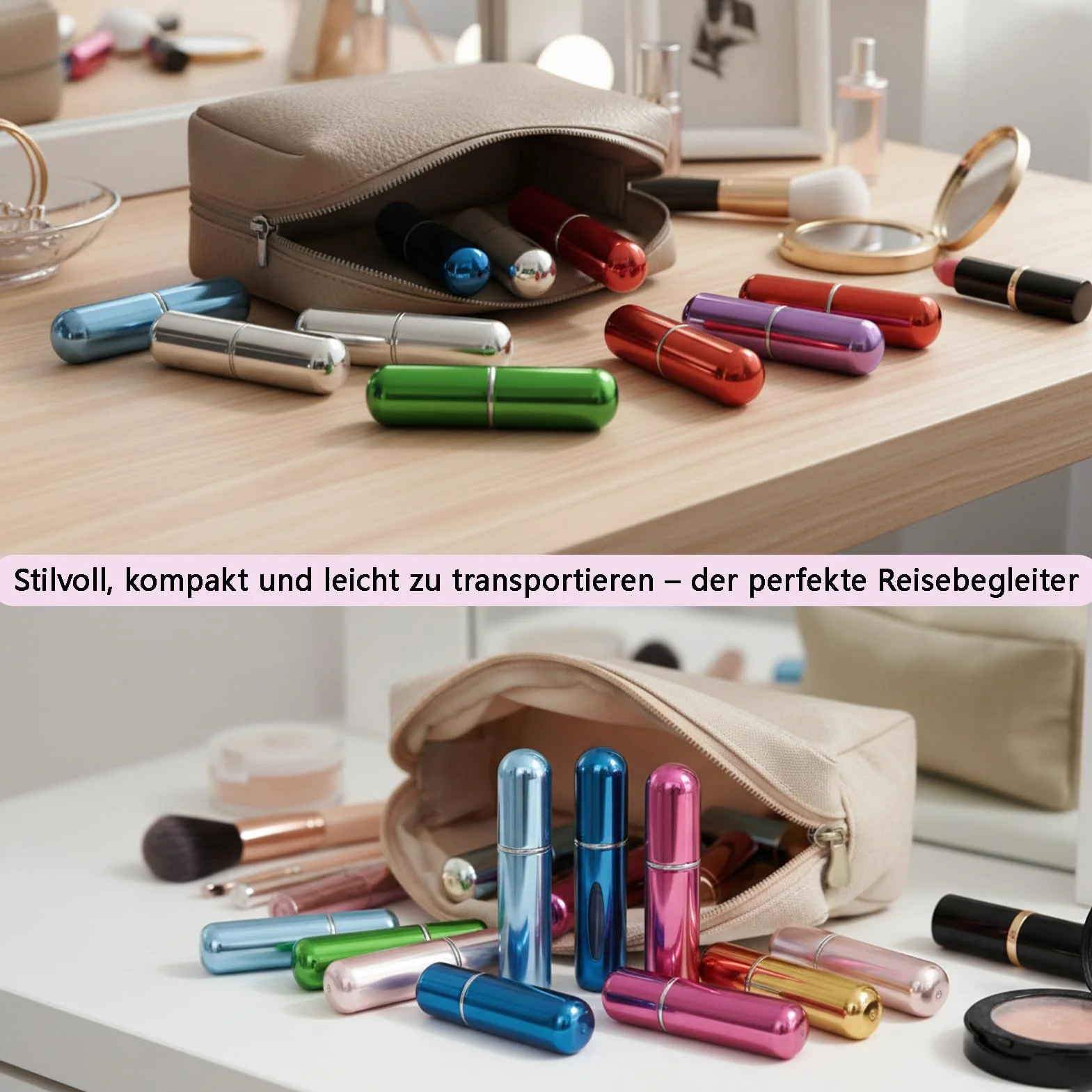 10 Szt. Atomizerów do Perfum, Puste Butelki na Perfumy o Pojemności 5 ml, do Ponownego Napełnienia, Spryskiwacze z Okienkiem Kontrolnym, Wygodne do Noszenia i Podróży