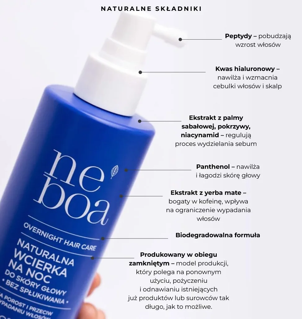 Neboa Naturalna Wcierka na Noc do Skóry Głowy Przeciw Wypadaniu Włosów 175 ml