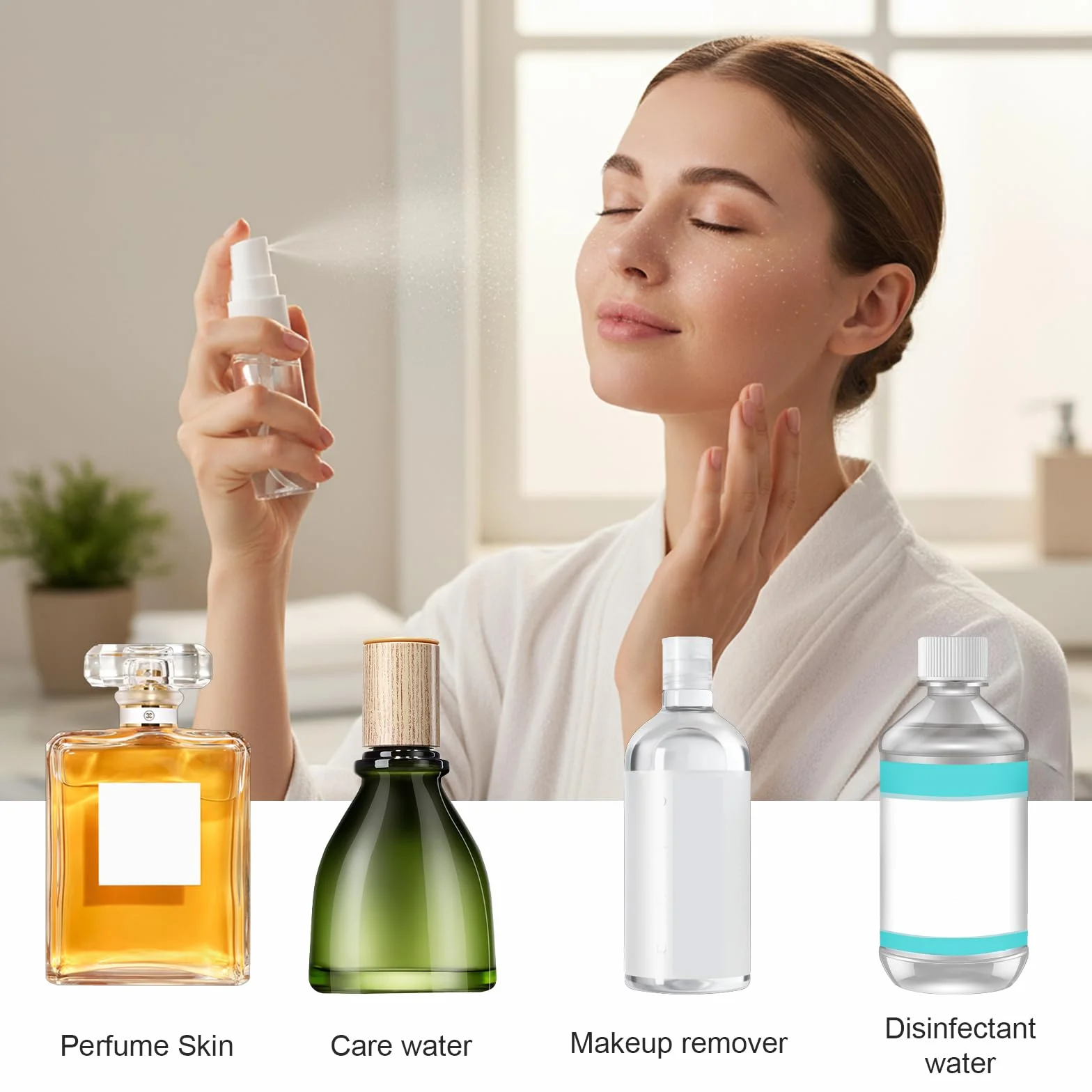6 sztuk małych butelek z rozpylaczem, 20 ml, do wielokrotnego napełniania, rozpylacz, butelka z rozpylaczem, tworzywo sztuczne, butelka z rozpylaczem, do napełniania, perfum, alkoholu, płynu