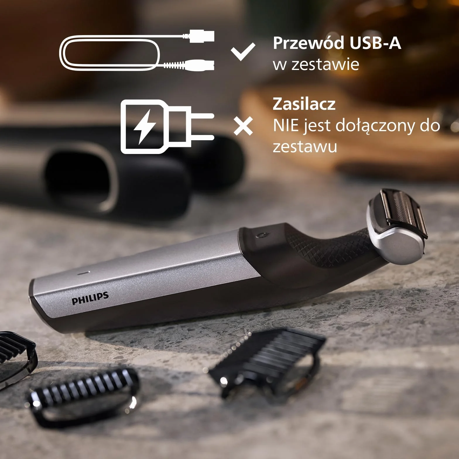 Philips Bodygroom 5000, Trymer do Pachwin i Ciała z Możliwością Użytkowania pod Prysznicem, Dokładne i Wygodne Golenie, Pielęgnacja Całego Ciała, w Tym Pleców, 60 Min Czas Pracy, Model Bg5021/16