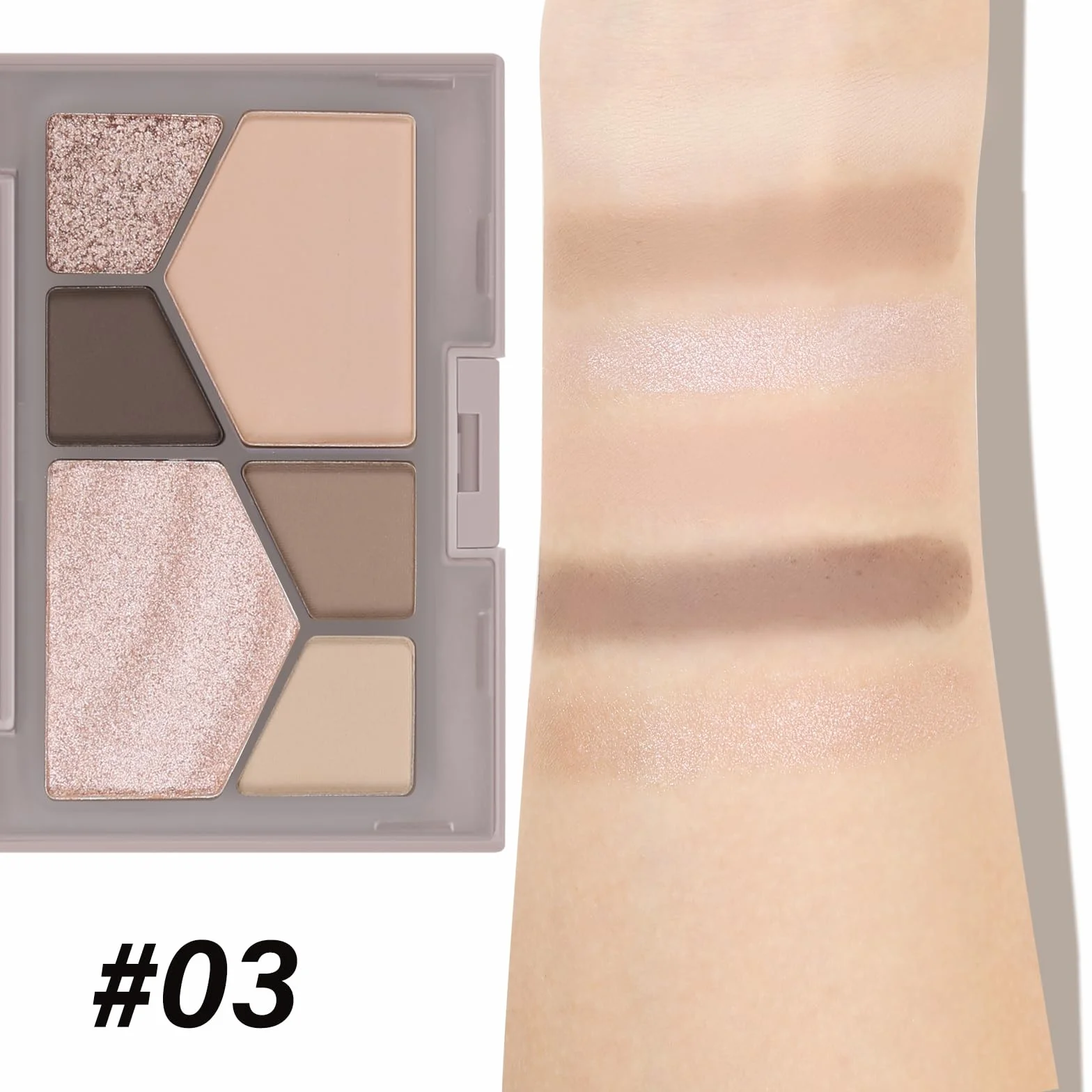 Boobeen 6 Colors Paleta cieni do powiek Nude, paleta cieni do powiek Matte Shimmer do makijażu oczu Neutral Smokey Bronze Eye Makeup