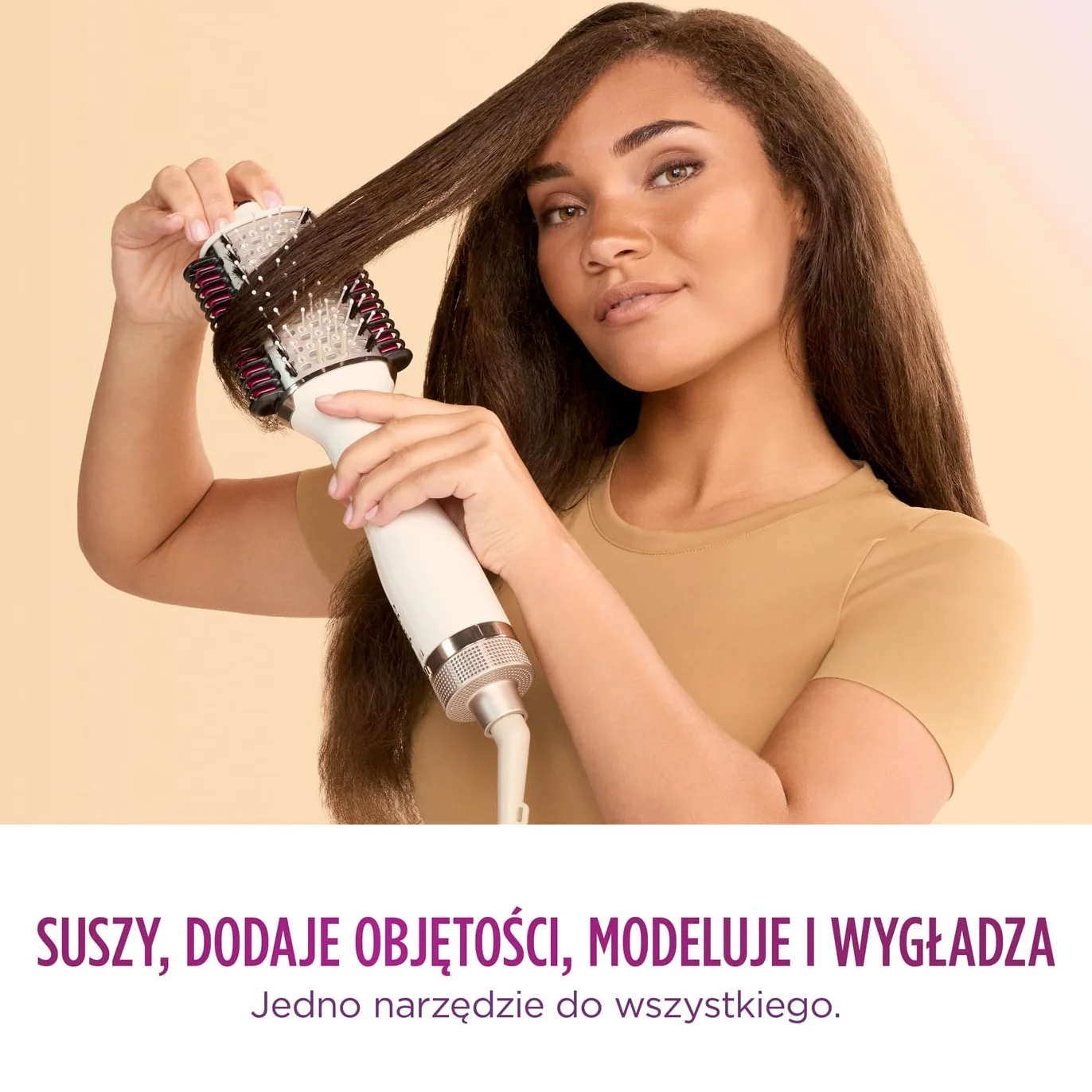 Shark SmoothStyle Podgrzewana szczotka i grzebień, tryb mokry i suchy, wygładzająca szczotka z 3 temperaturami, miękkie i pełne objętości wykończenie dla każdego rodzaju włosów, jedwab HT202EU