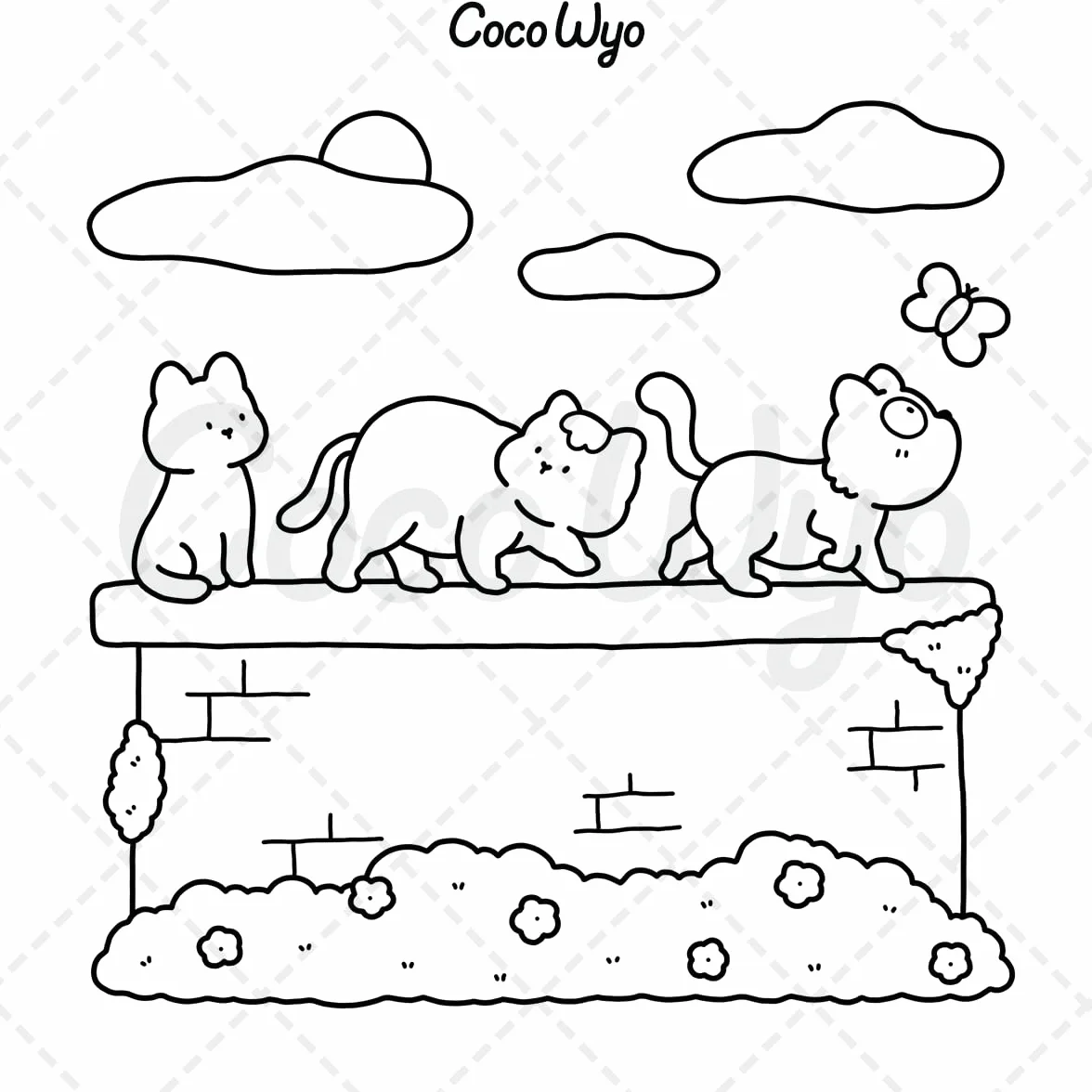 The Little Cat: Cozy Life of Kitty Coloring Book for Adults and Teens