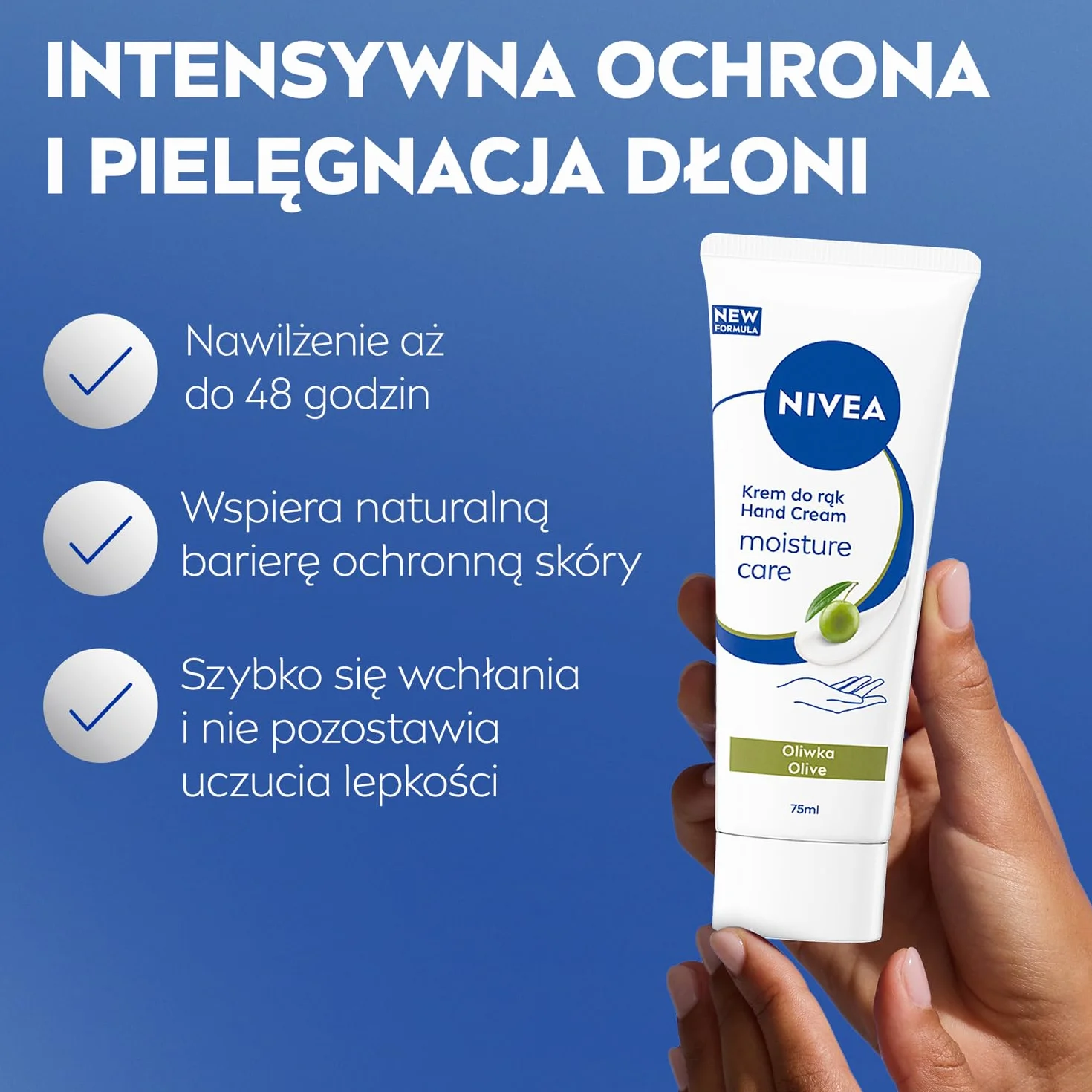 NIVEA Nawilżający krem do rąk z ekstraktem z oliwek 75 ml