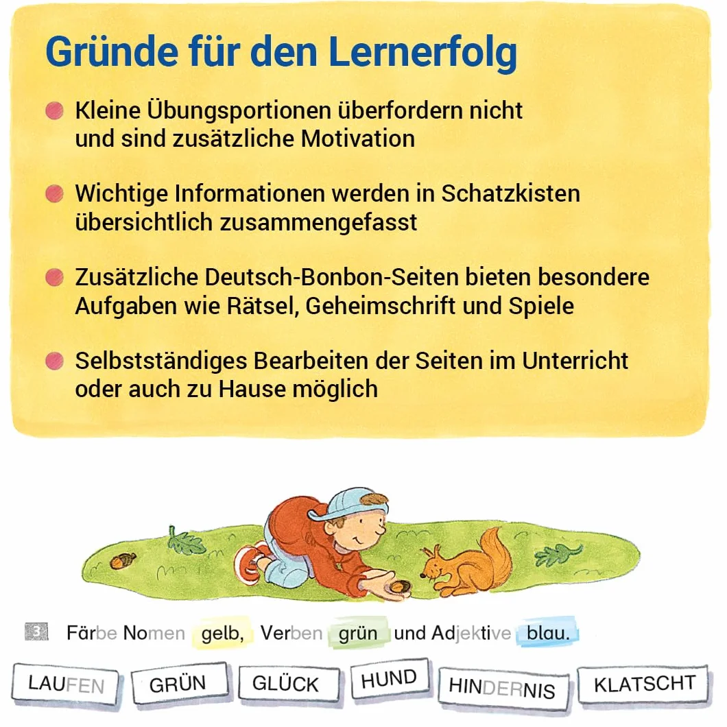 Das Übungsheft Deutsch 3: Rechtschreib- und Grammatiktraining für Klasse 1 bis 4. Mit Stickerbogen und Lösungsbeilage