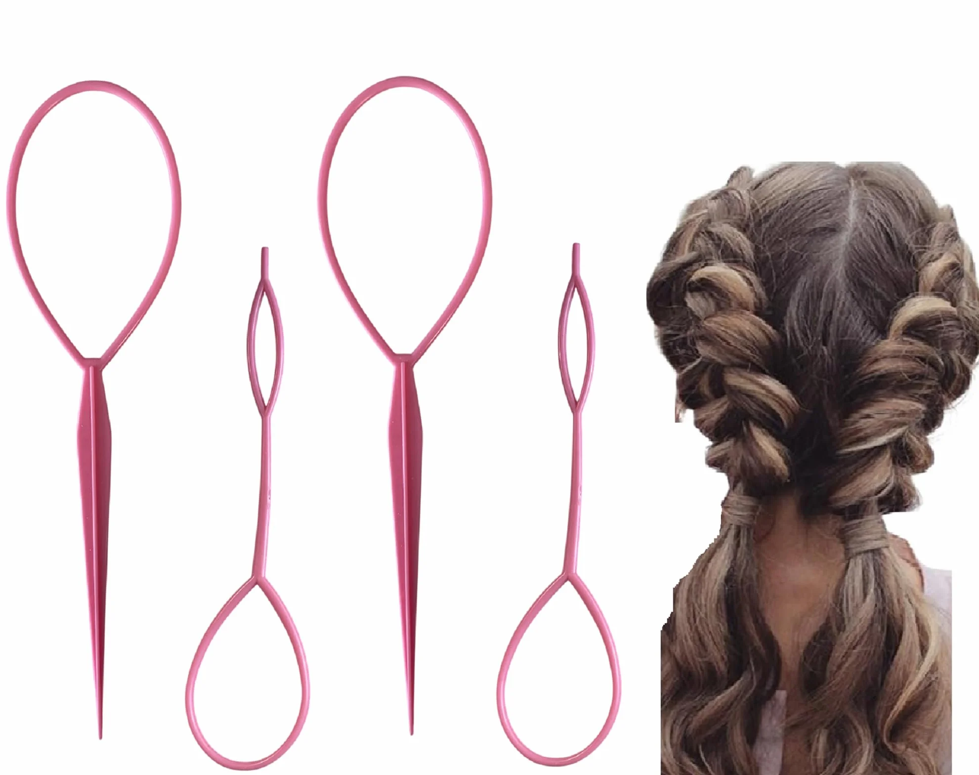 Zestaw 4-częściowy Hairtwister do kręcenia włosów, zapewniający spektakularny wygląd Topsy (4 kolory)