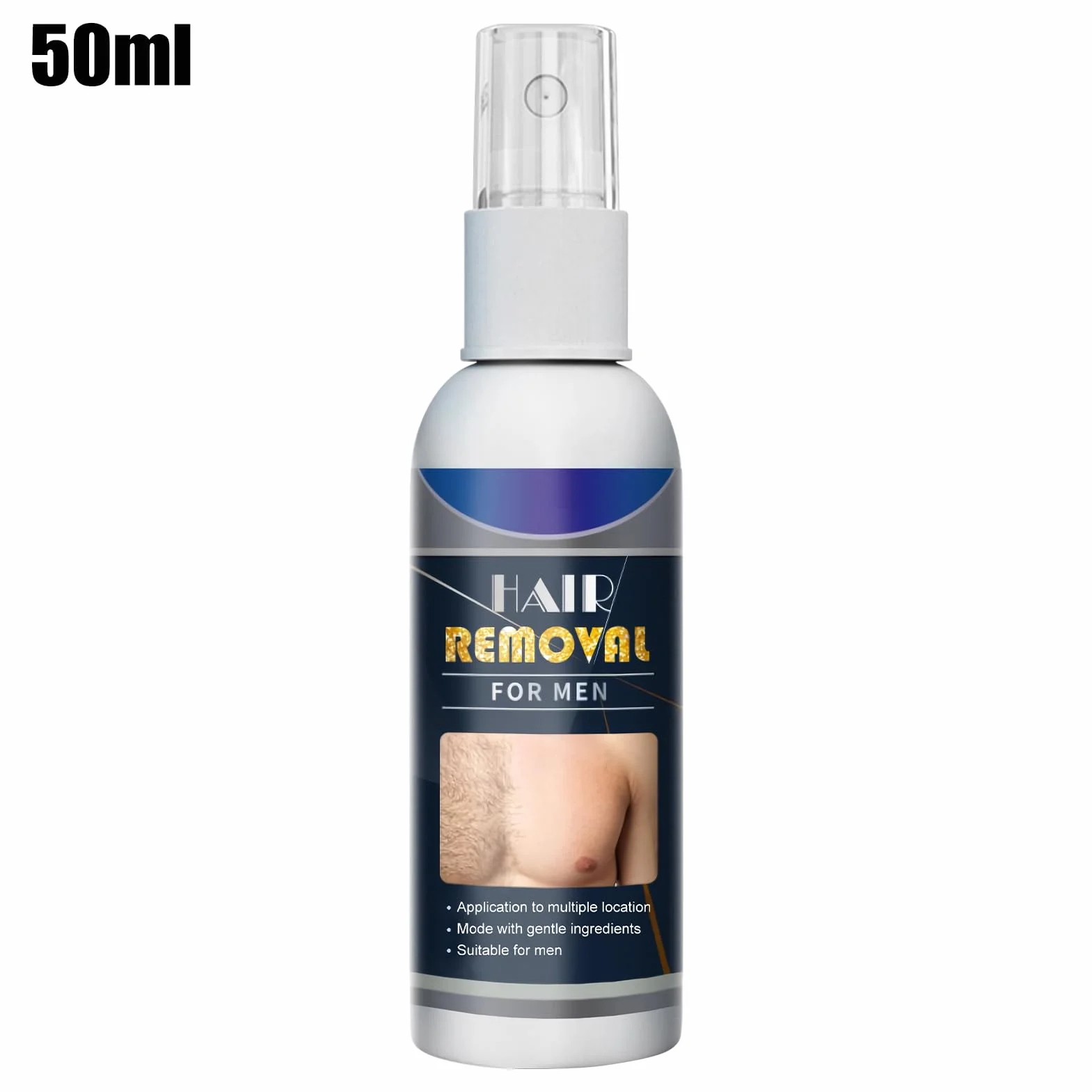Damski półtrwały spray do usuwania włosów, spray do usuwania porostu twarzy, prosty w użyciu, 50 ml, do pach, nóg pod pachami