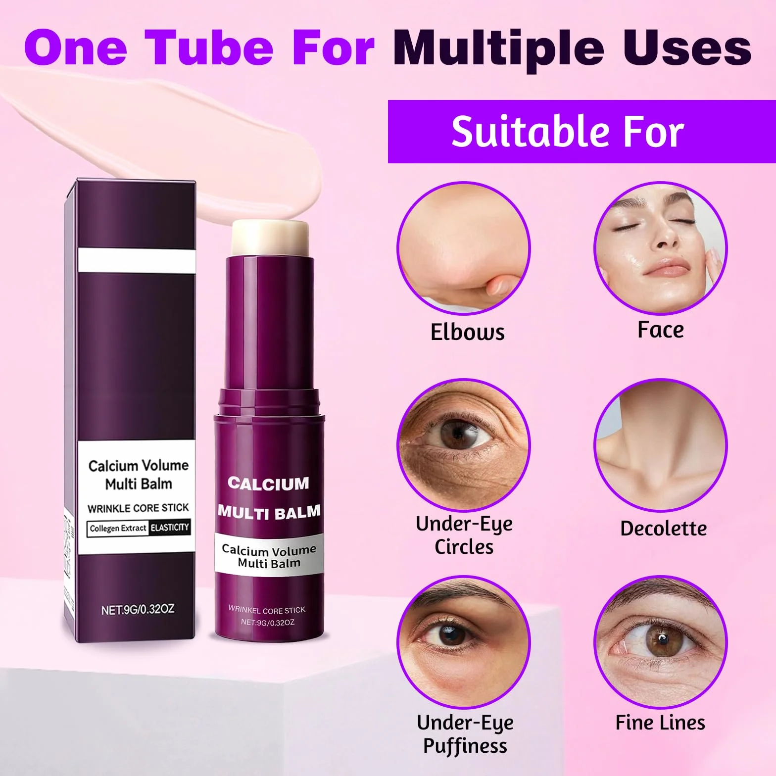 Multi Balm Stick wapniowy rozjaśniacz pod oczy przeciwstarzeniowy ujędrniający nawilżający 2 sztuki