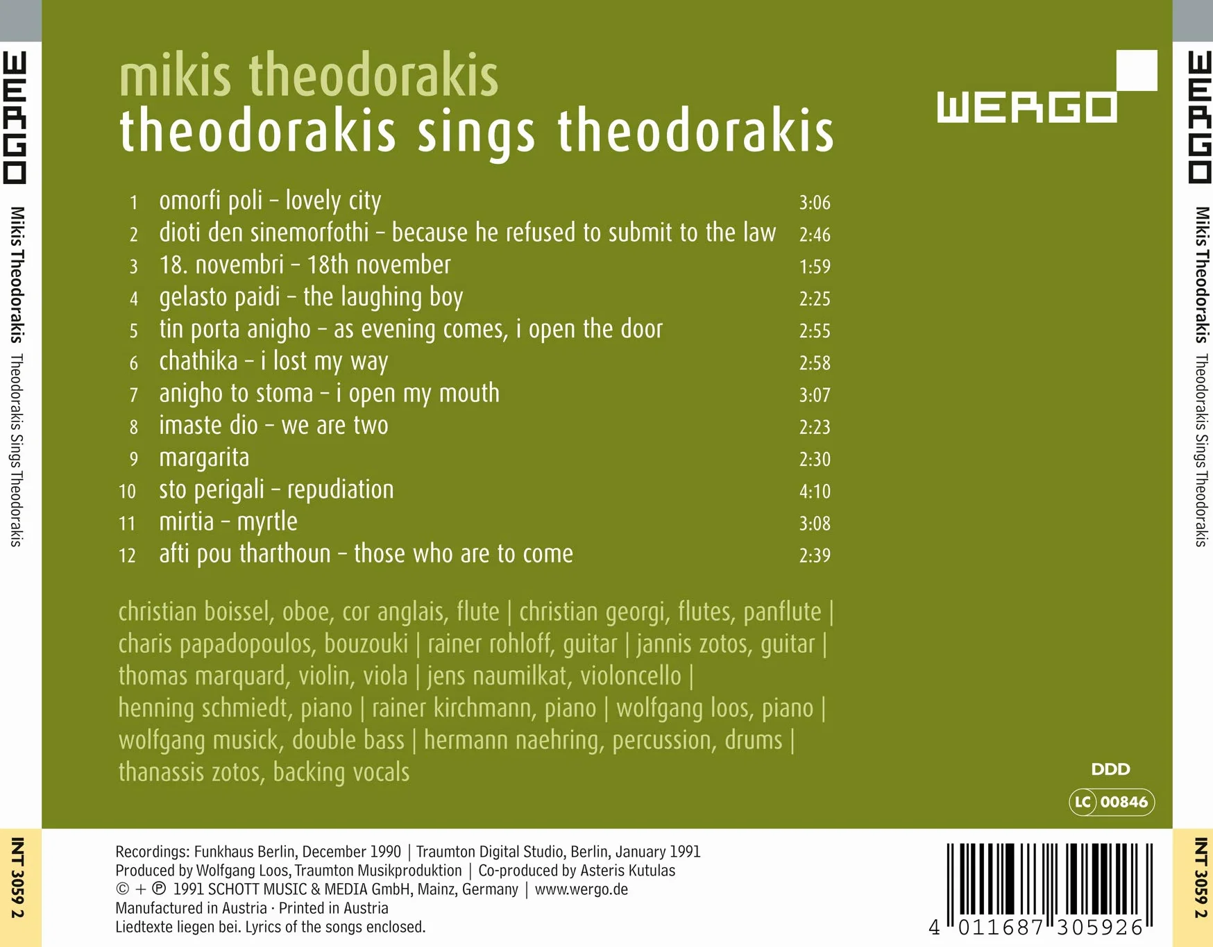 Mikis Theodorakis: Theodorakis Sings Theodorakis