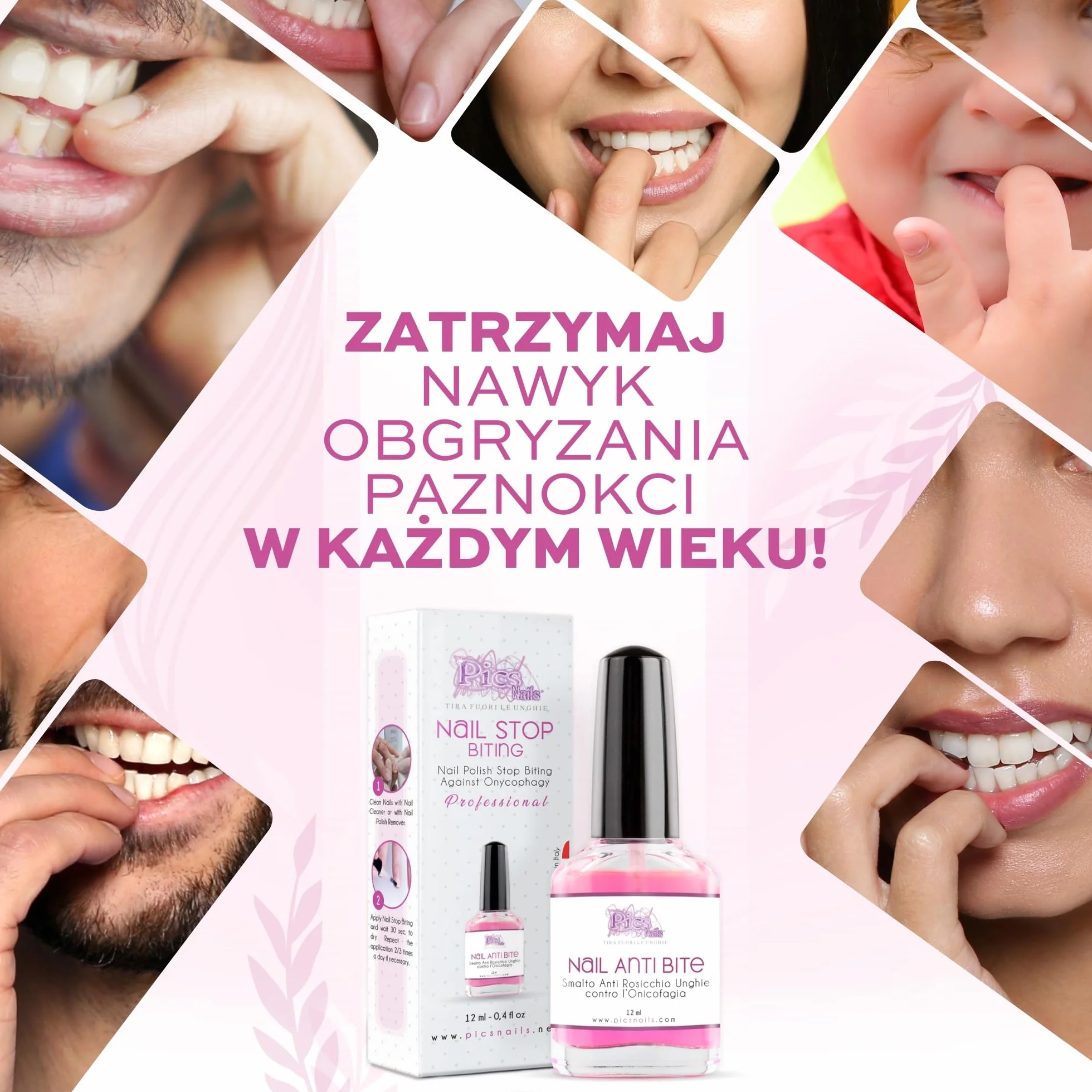 Lakier Przeciw Gryzieniu Paznokci 12 ml - Lakier przeciw gryzieniu paznokci dla dorosłych i dzieci.