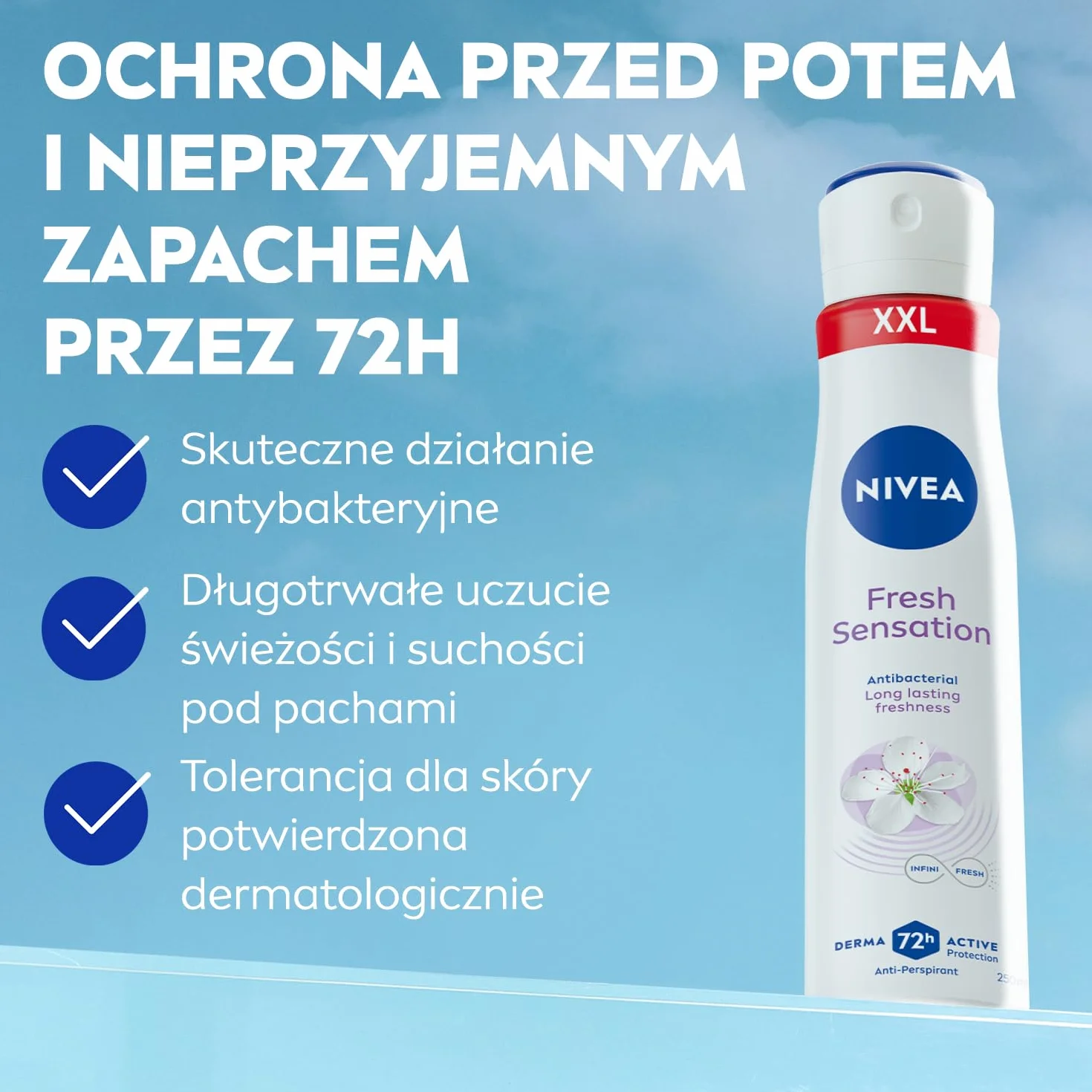 NIVEA Antyperspirant Fresh Sensation spray, 250 ml