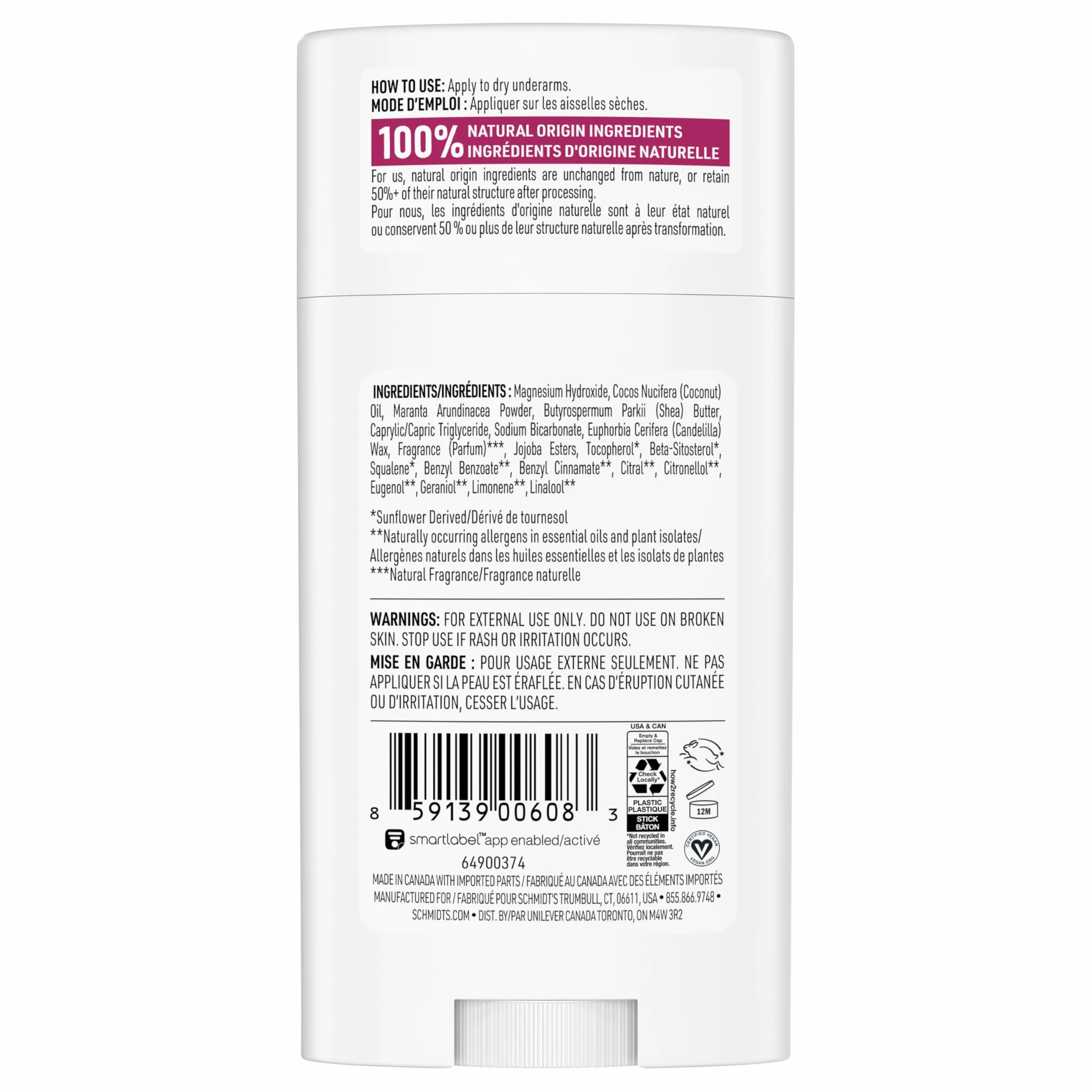 Schmidt'S Rose & Vanilla Dezodorant 75 g