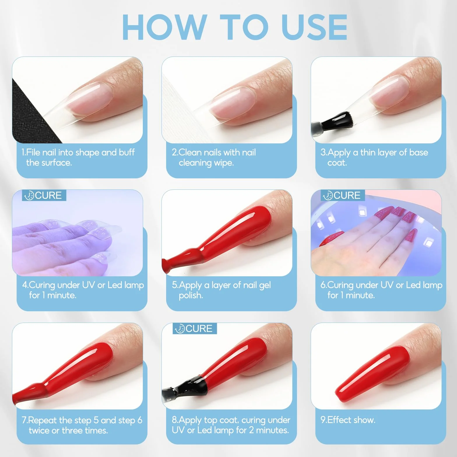 Coscelia Primer i Top coat Półtrwały zestaw lakierów do paznokci 2x10 ml