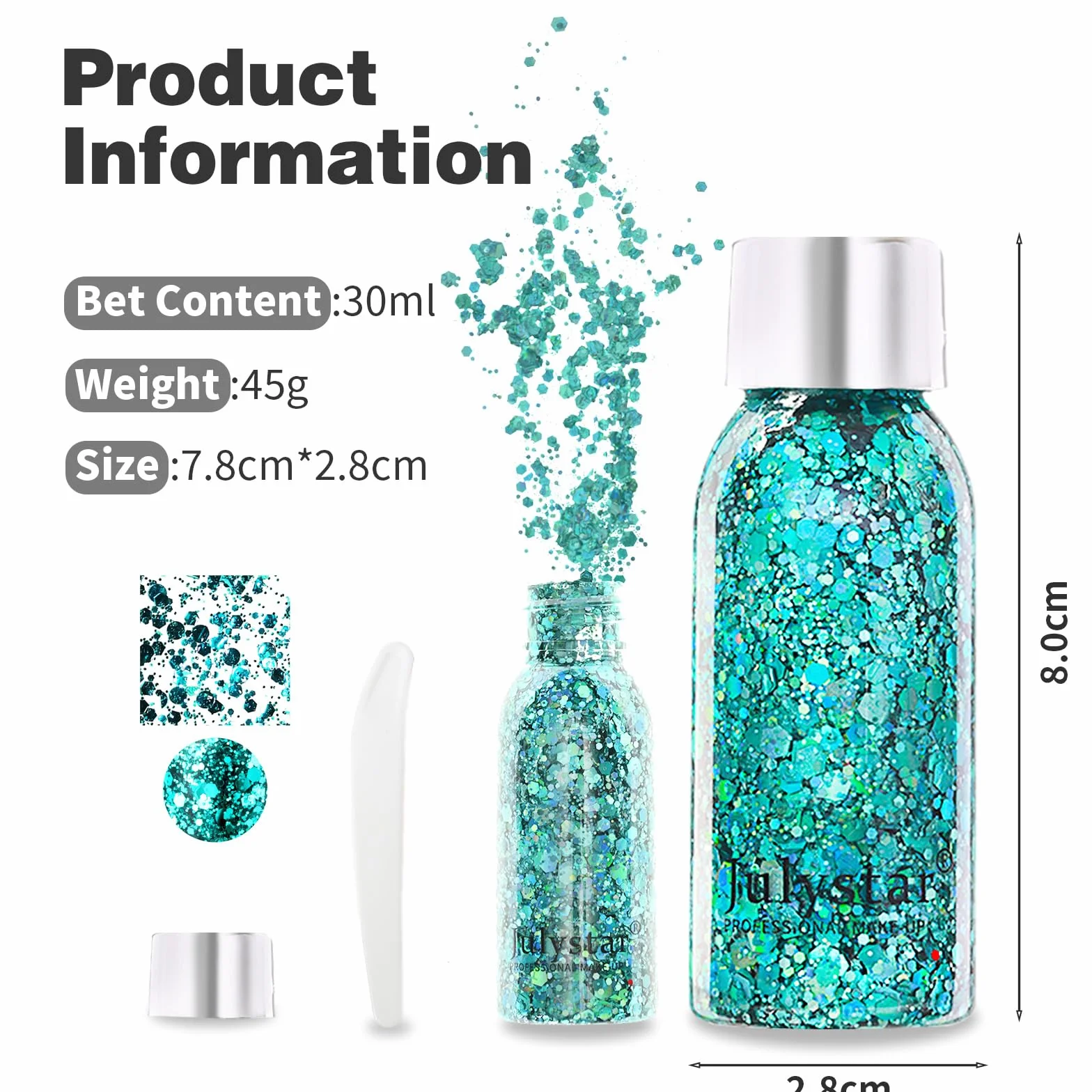5 sztuk Body Glitter Gel, Glitter Gel Face, Festival Glitter Face, Mermaid Sequins Chunky Glitter Liquid Gel, Glitter Make-up for Masquerade Christmas Festival Party Decoration