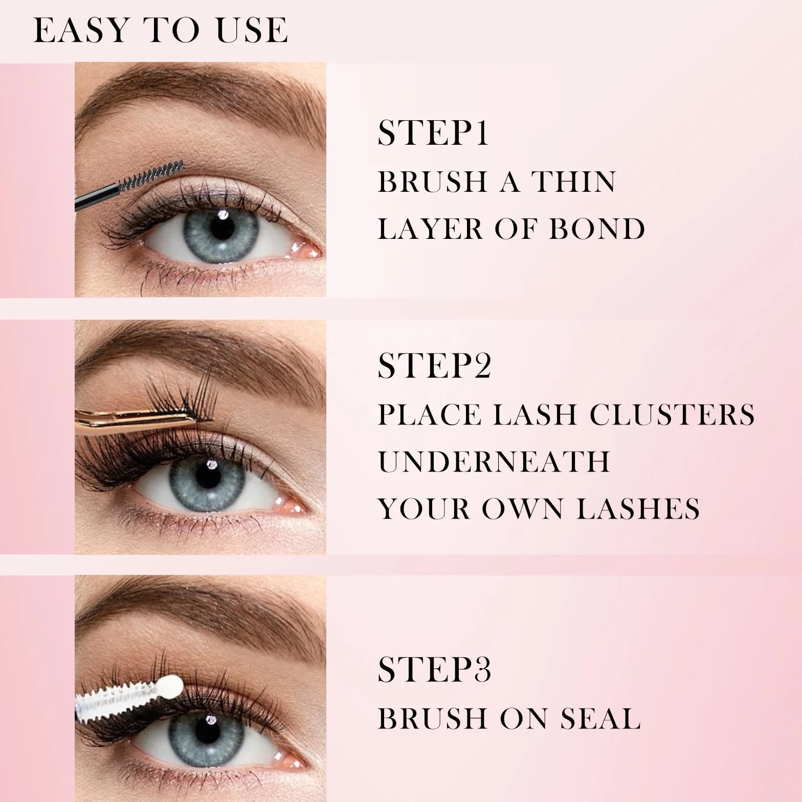 Klej do rzęs 2 w 1 Bond i Seal, czarny klej do przedłużania rzęs, wodoodporny i utrzymuje się przez 7 dni, Long Lasting Eyelash Glu, aplikacja DIY Beauty Home