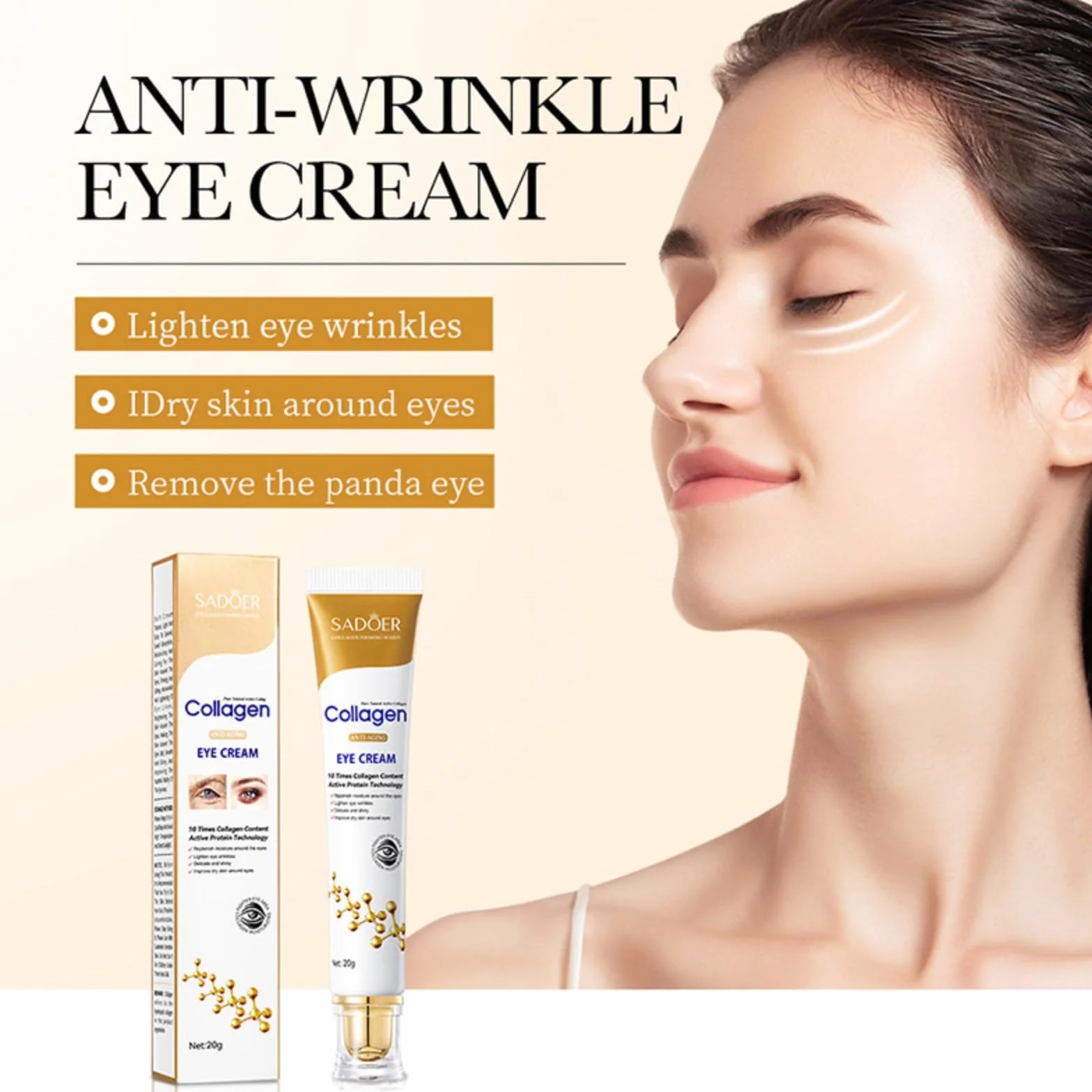 Kolagen Eye Cream krem pod oczy przeciwzmarszczkowy z kwasem hialuronowym i kolagenem 20g