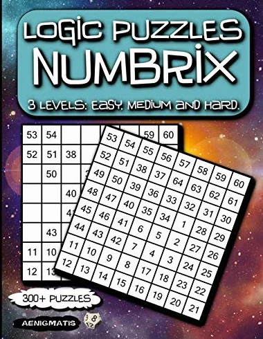Logic Puzzles Numbrix: 3 Levels: Easy, Medium and Hard.