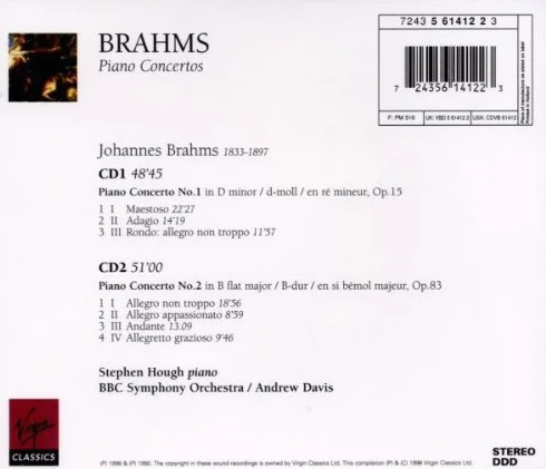 Brahms Piano Concertos 1 And 2