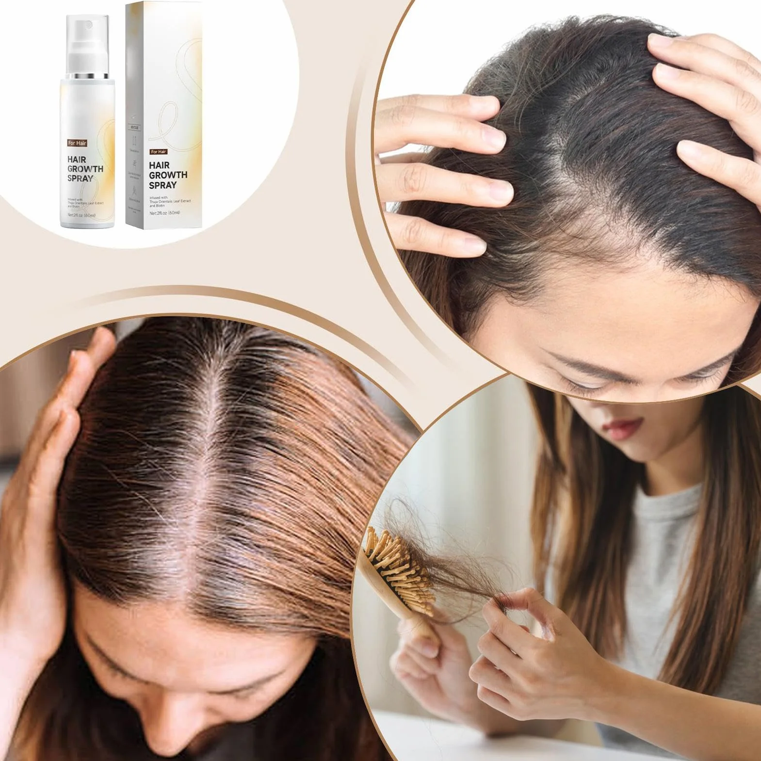 Hair Growth Spray for Men - Scalp Nourishing Thinning Hair Care with Biotin, Lightweight Leave In Spray for Fuller Looking Daily Use