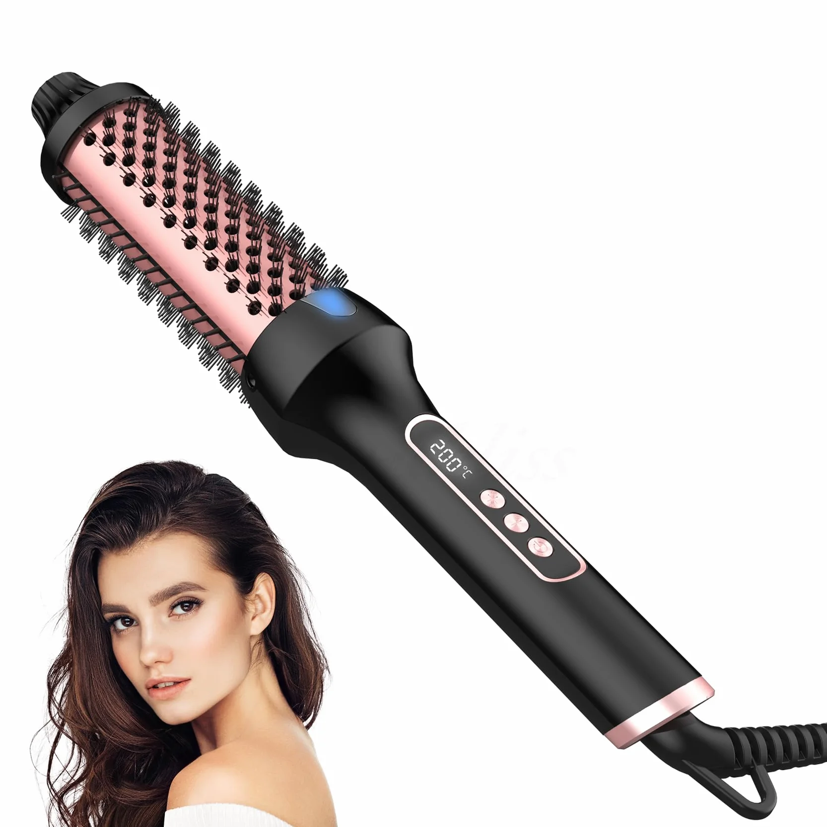 Thermal Brush LCD, jonowa szczotka termiczna, lokówka do lokówki, szczotka do stylizacji włosów, szczotka do stylizacji włosów, ciepła szczotka, prostownica do włosów, prostownica do włosów, okrągła
