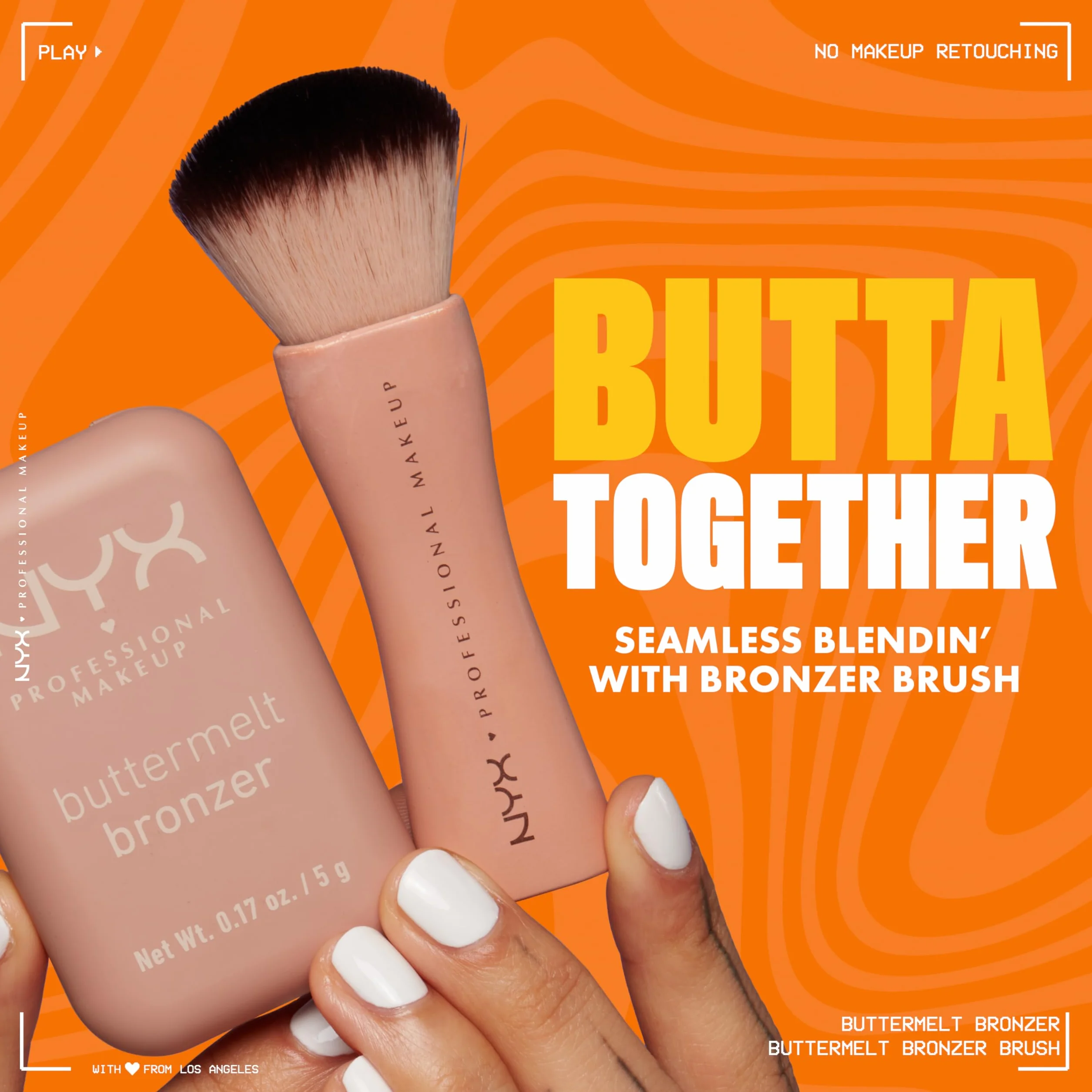 NYX Professional Makeup Bronzer, dla opalonego i promiennego wyglądu, utrzymuje się do 12 h, odporny na rozmazywanie, bez transferu, motyli, odcień: Butta Off, 5 g
