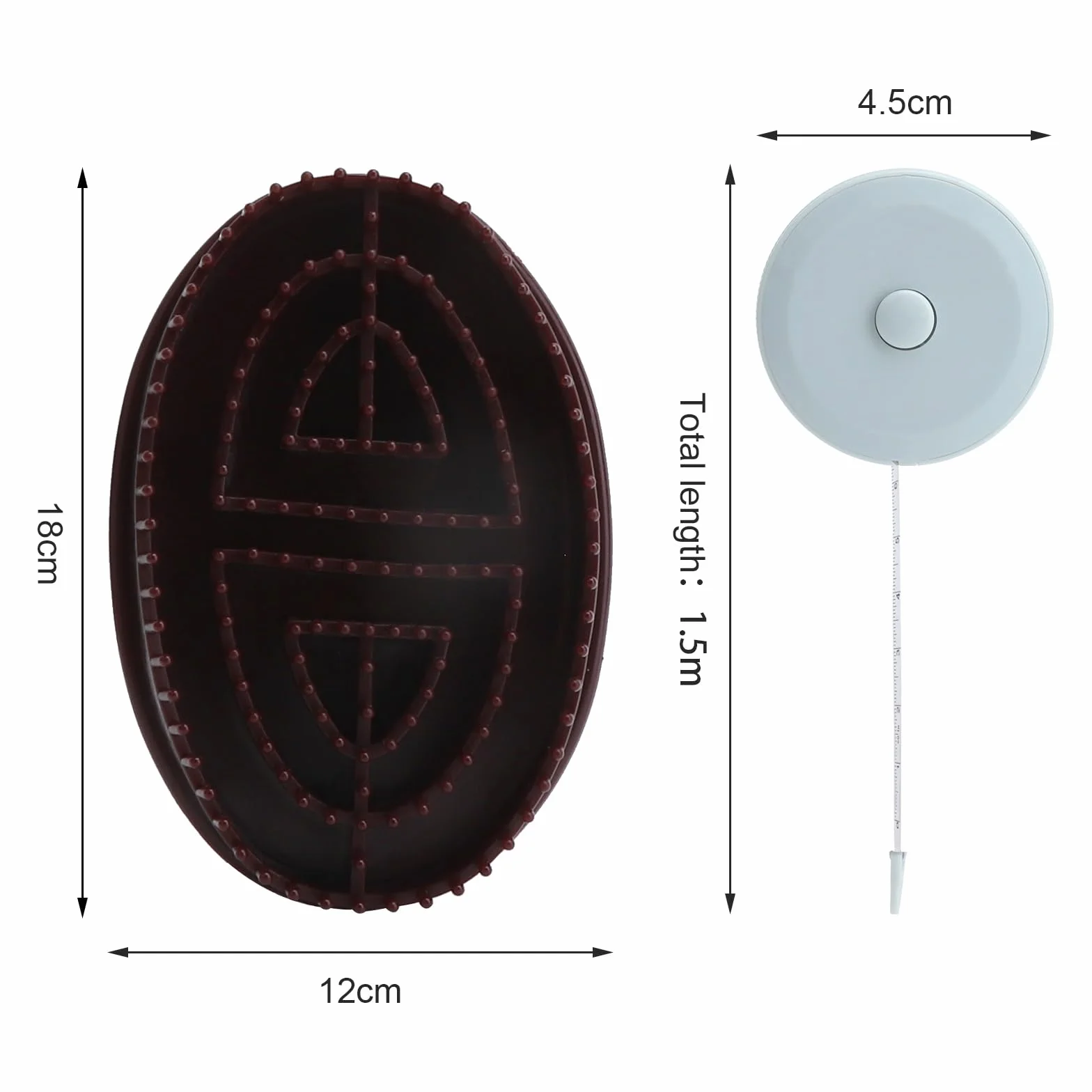 Szczotka do masażu ciała, brązowa szczotka do masażu Gua-Sha, szczotka do masażu gua sha, pędzel do nacisku Meridian z taśmą mierniczą, pędzel do masażu ciała Meridian może poprawić krążenie krwi i